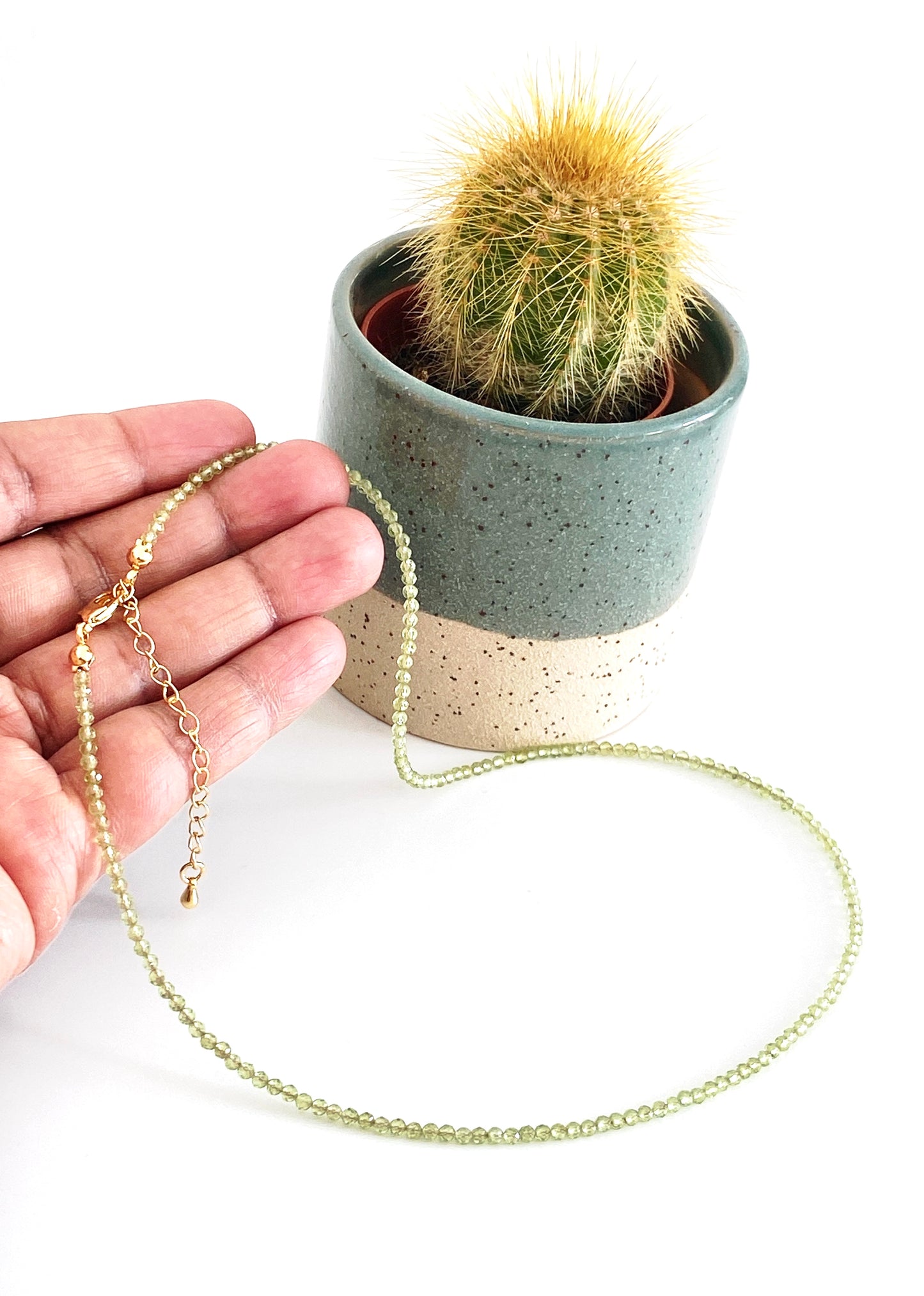 Peridot crystal necklace