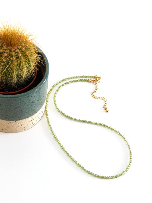 Peridot crystal necklace