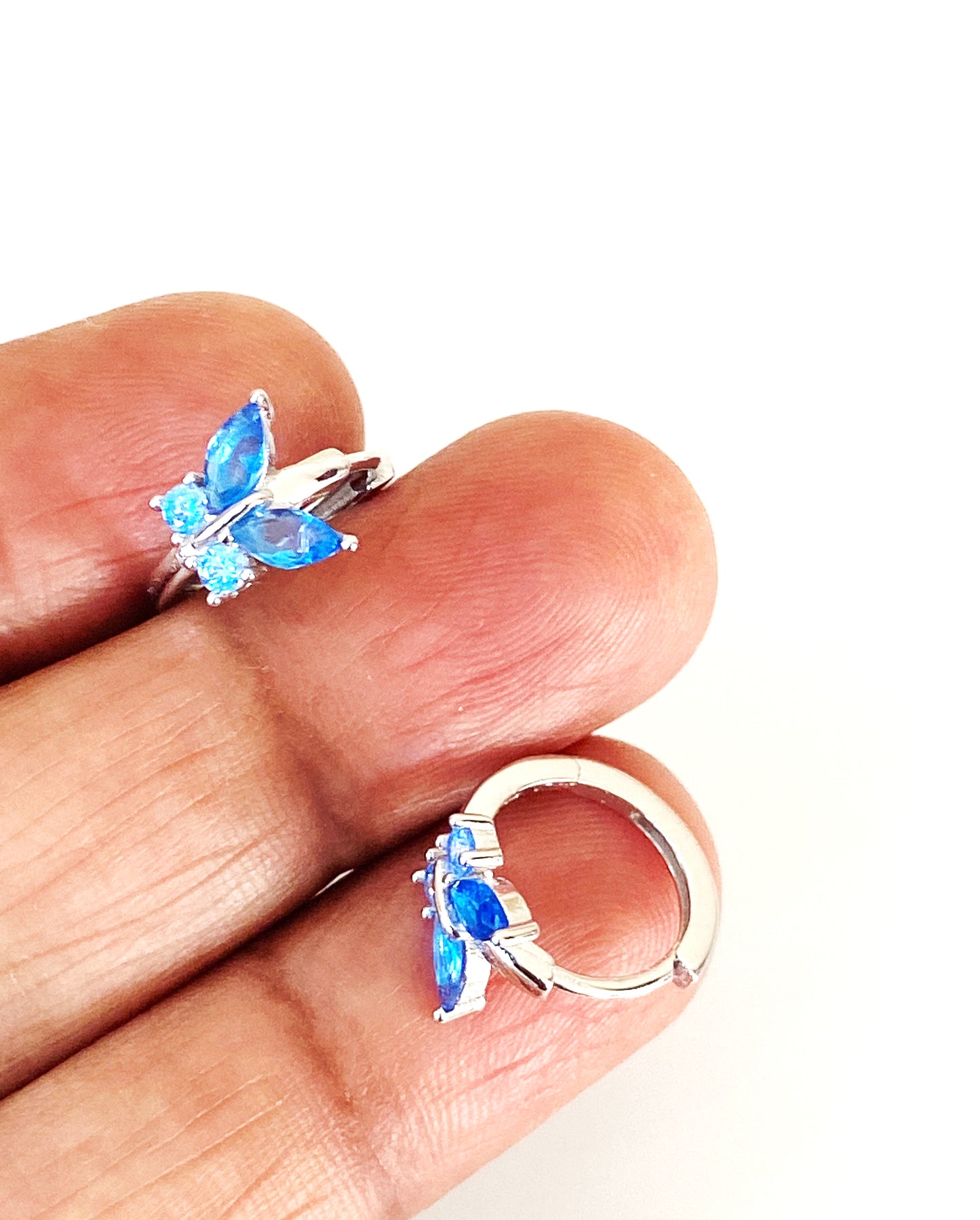 925 Sterling Silver Butterfly Hoop Earring