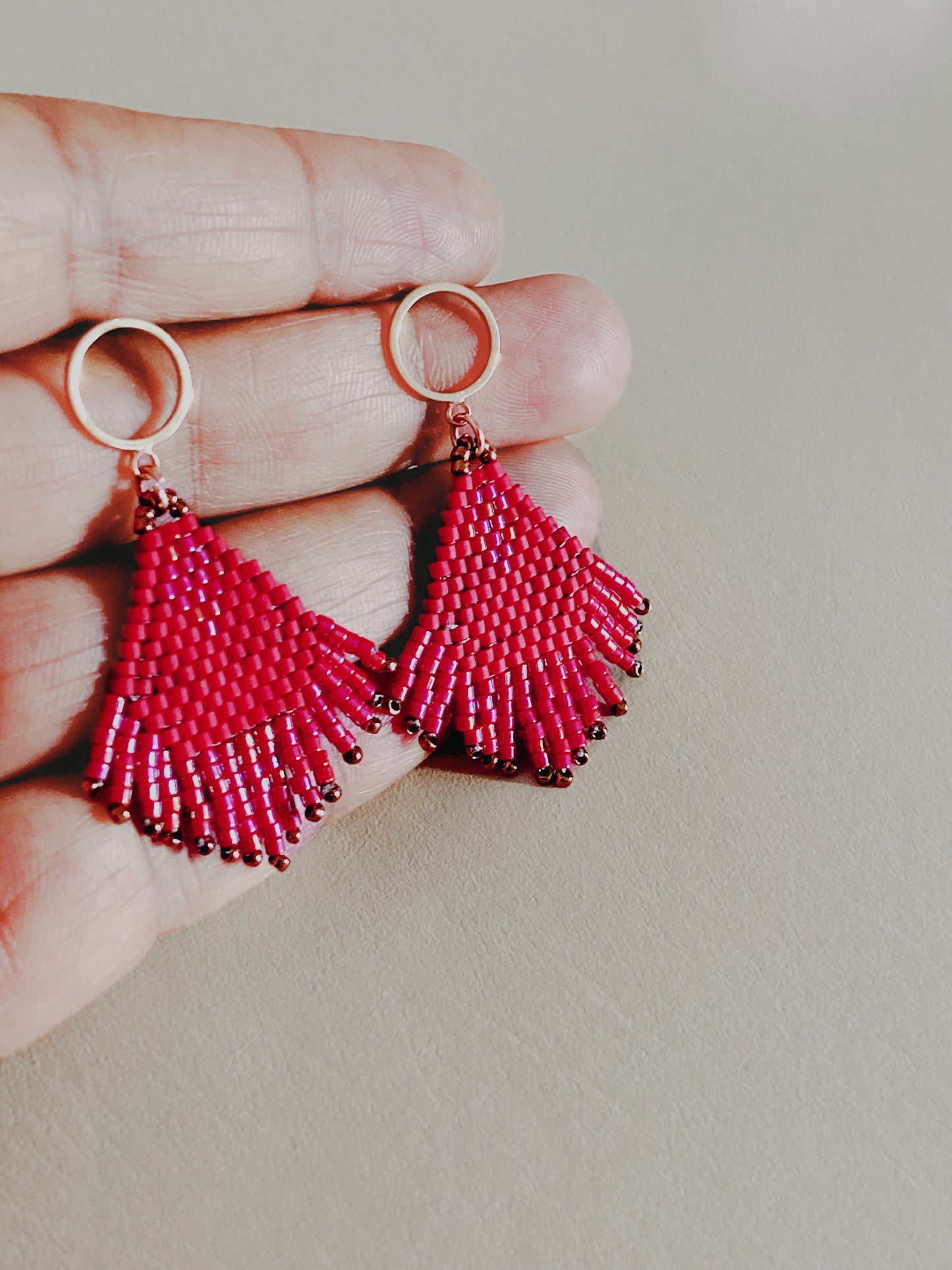 Beaded fringe earring: