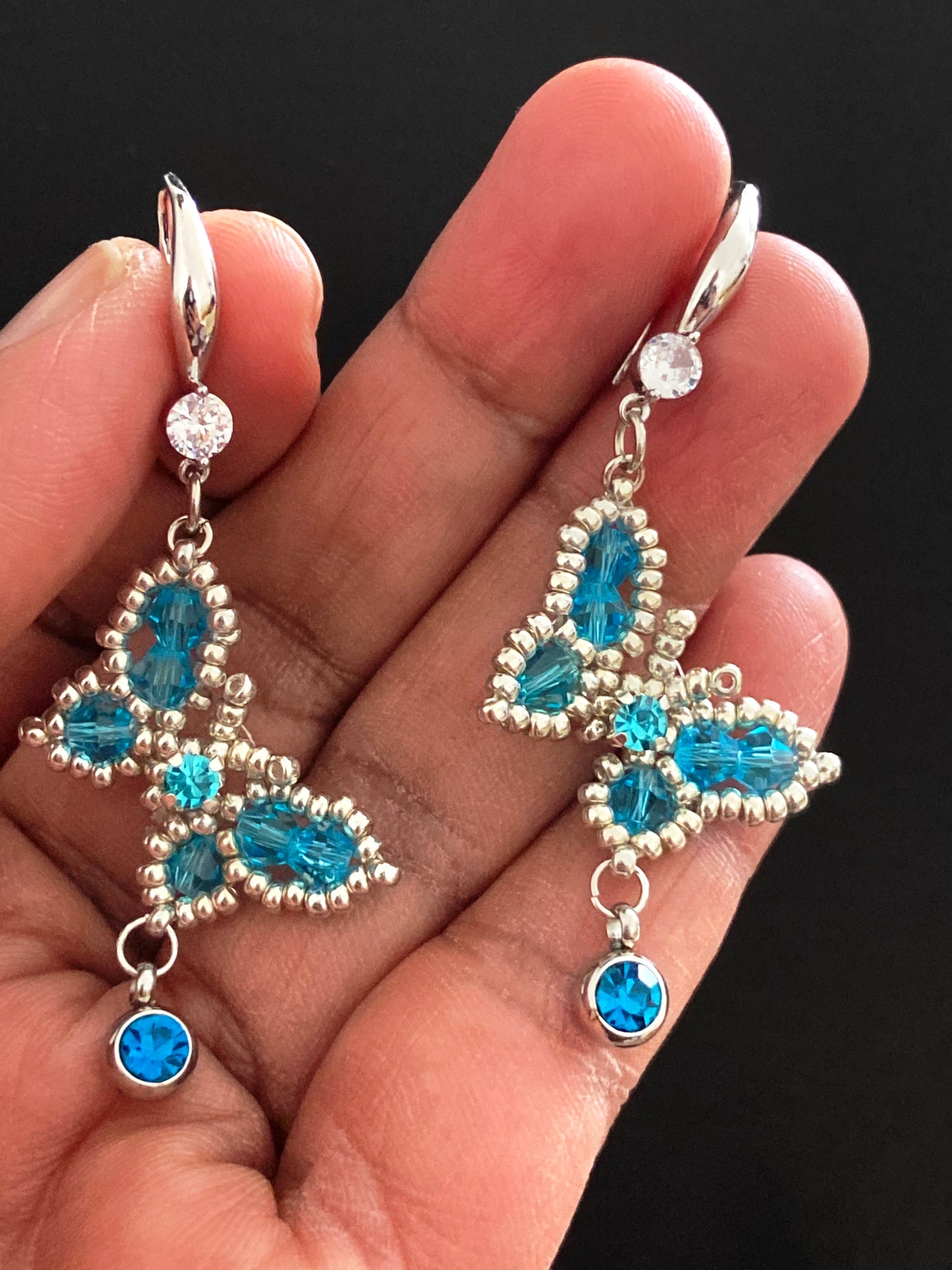 Beaded Butterfly Charm Earring