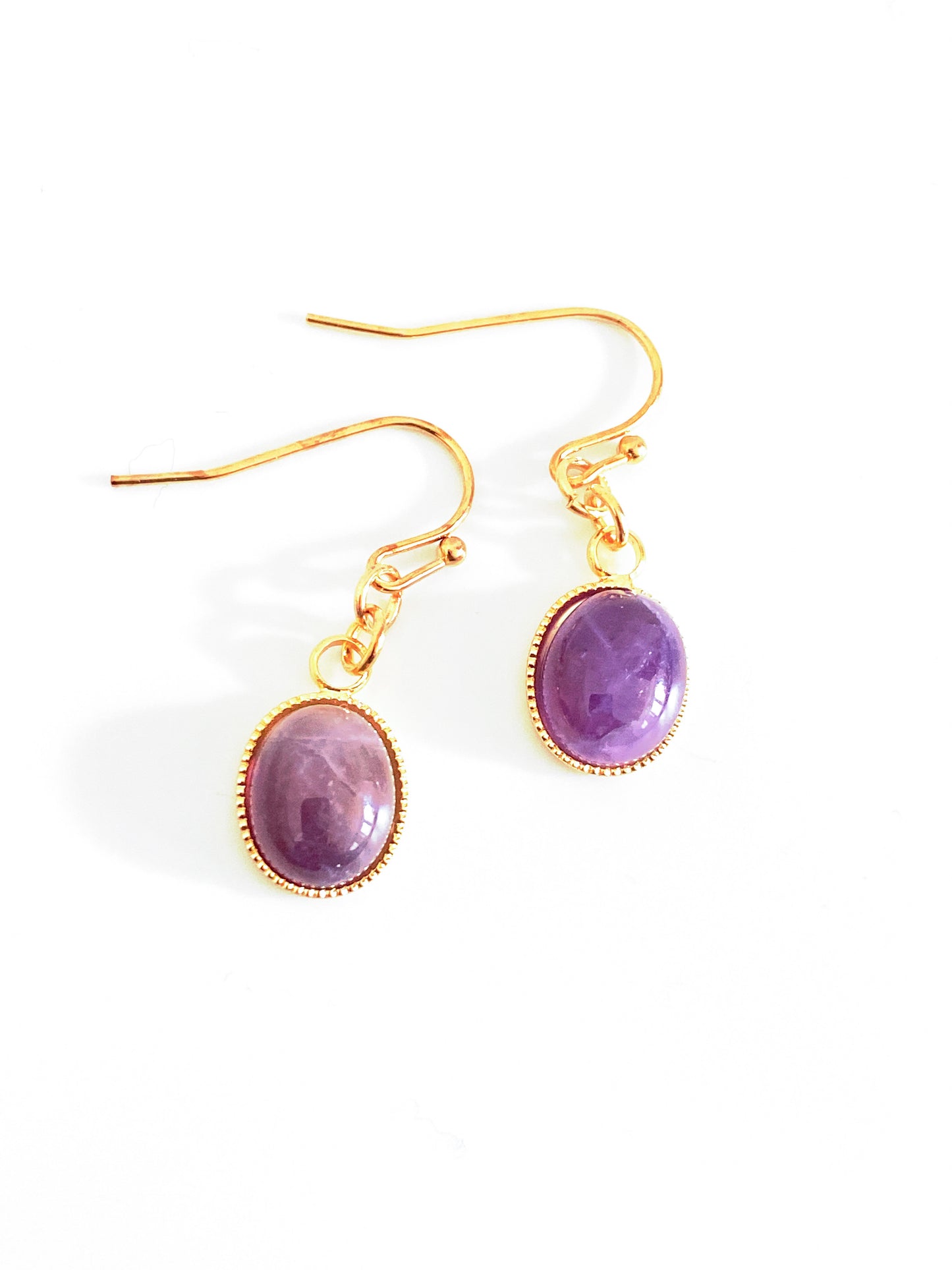 Oval Earrings with semi-precious gemstones