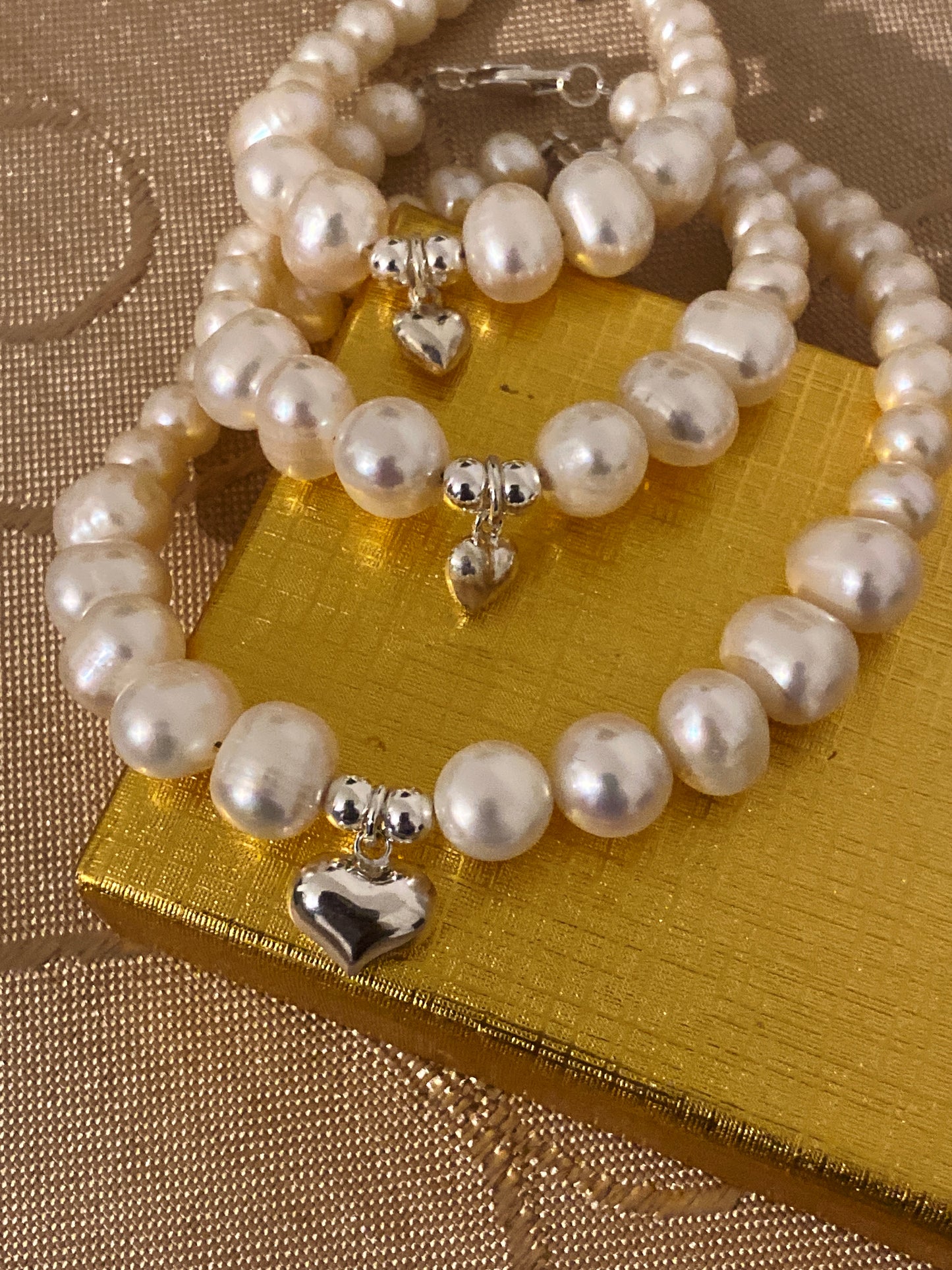 Sterling silver Heart theme Bracelet ( Mum, Dad and Kids )