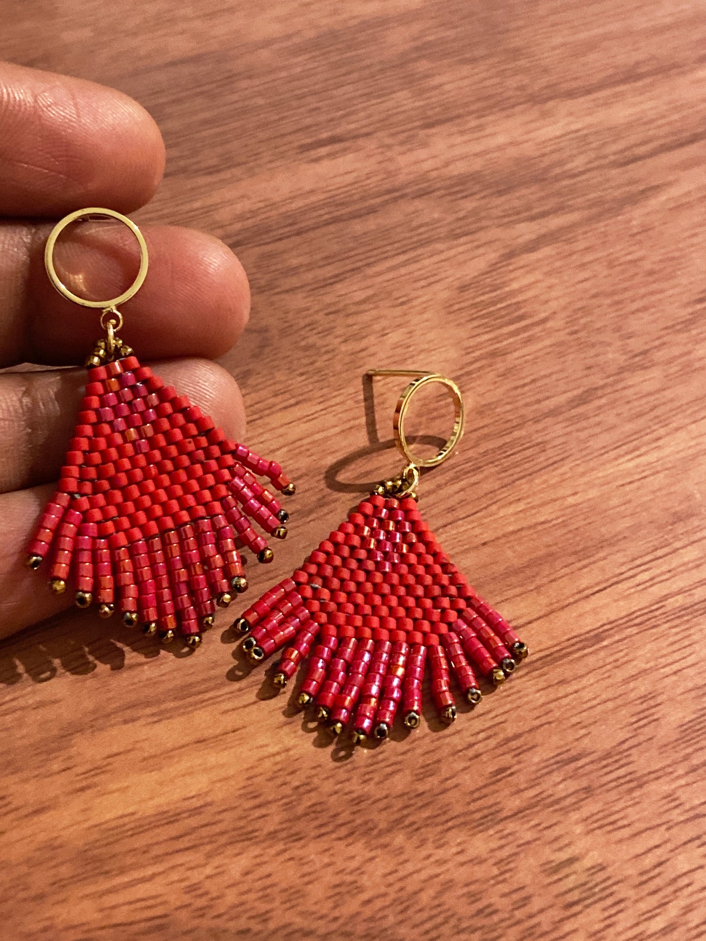 Beaded fringe earring: