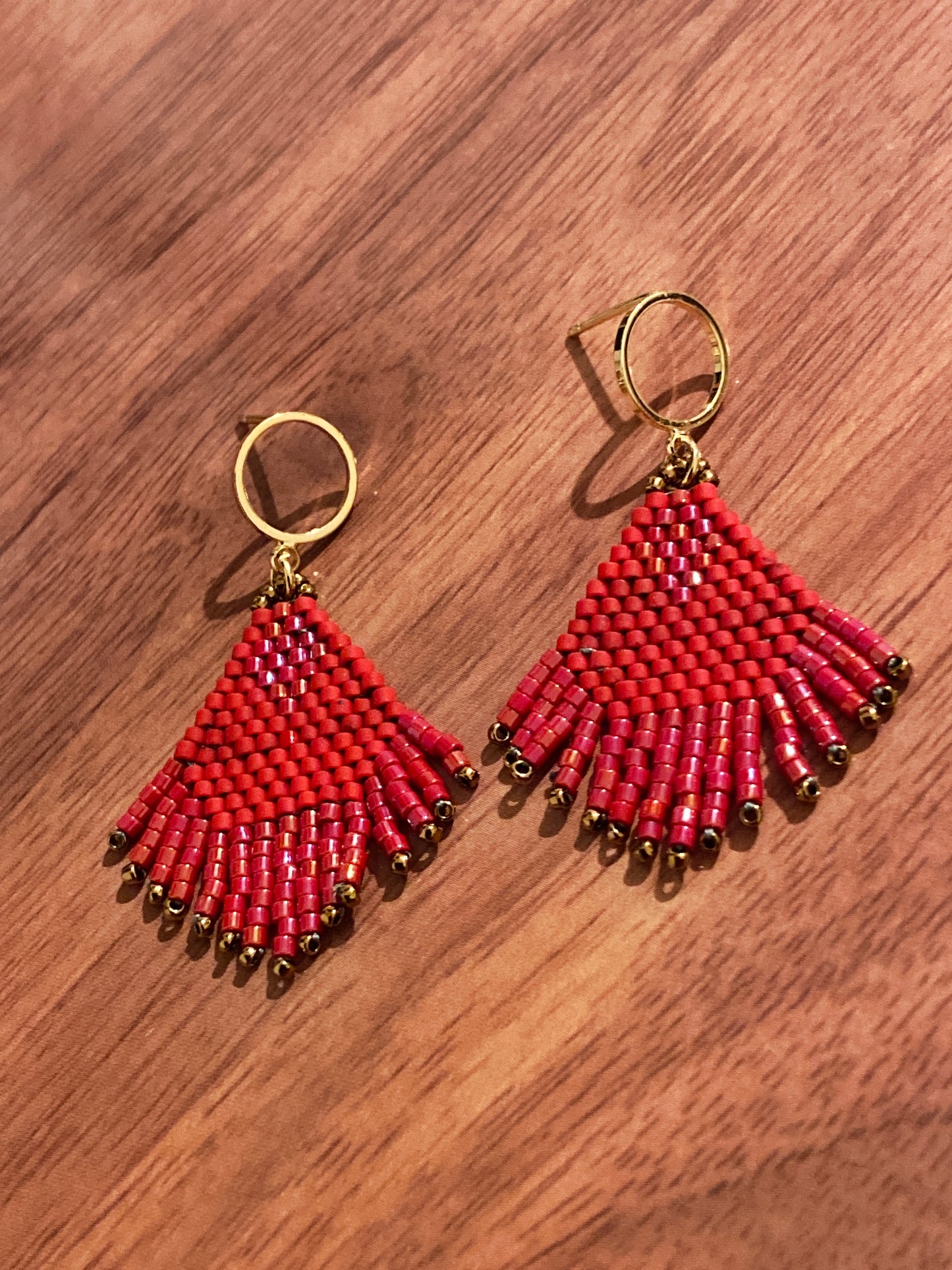 Beaded fringe earring: