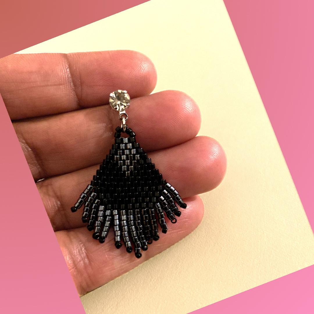 Beaded fringe earring: