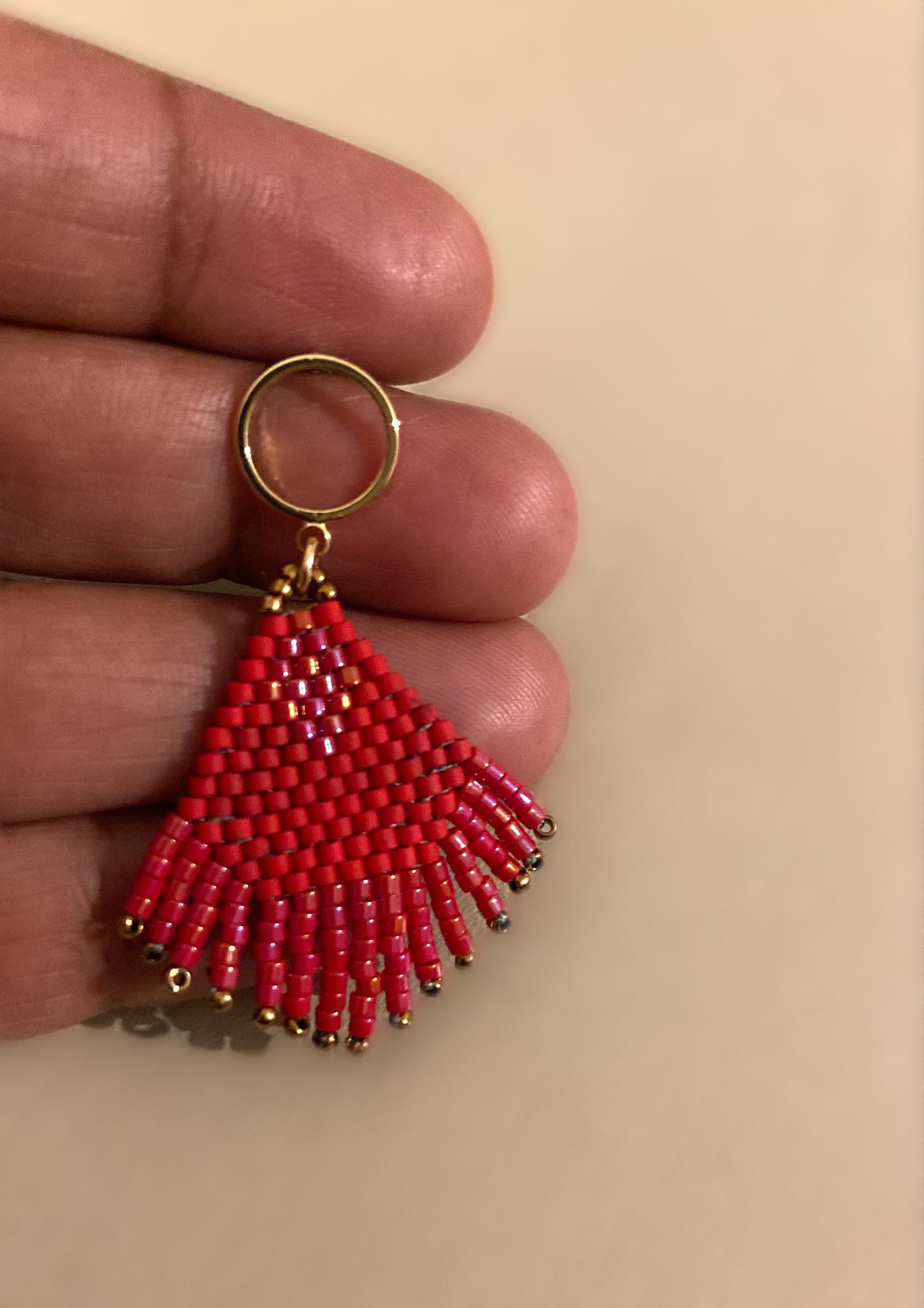 Beaded fringe earring: