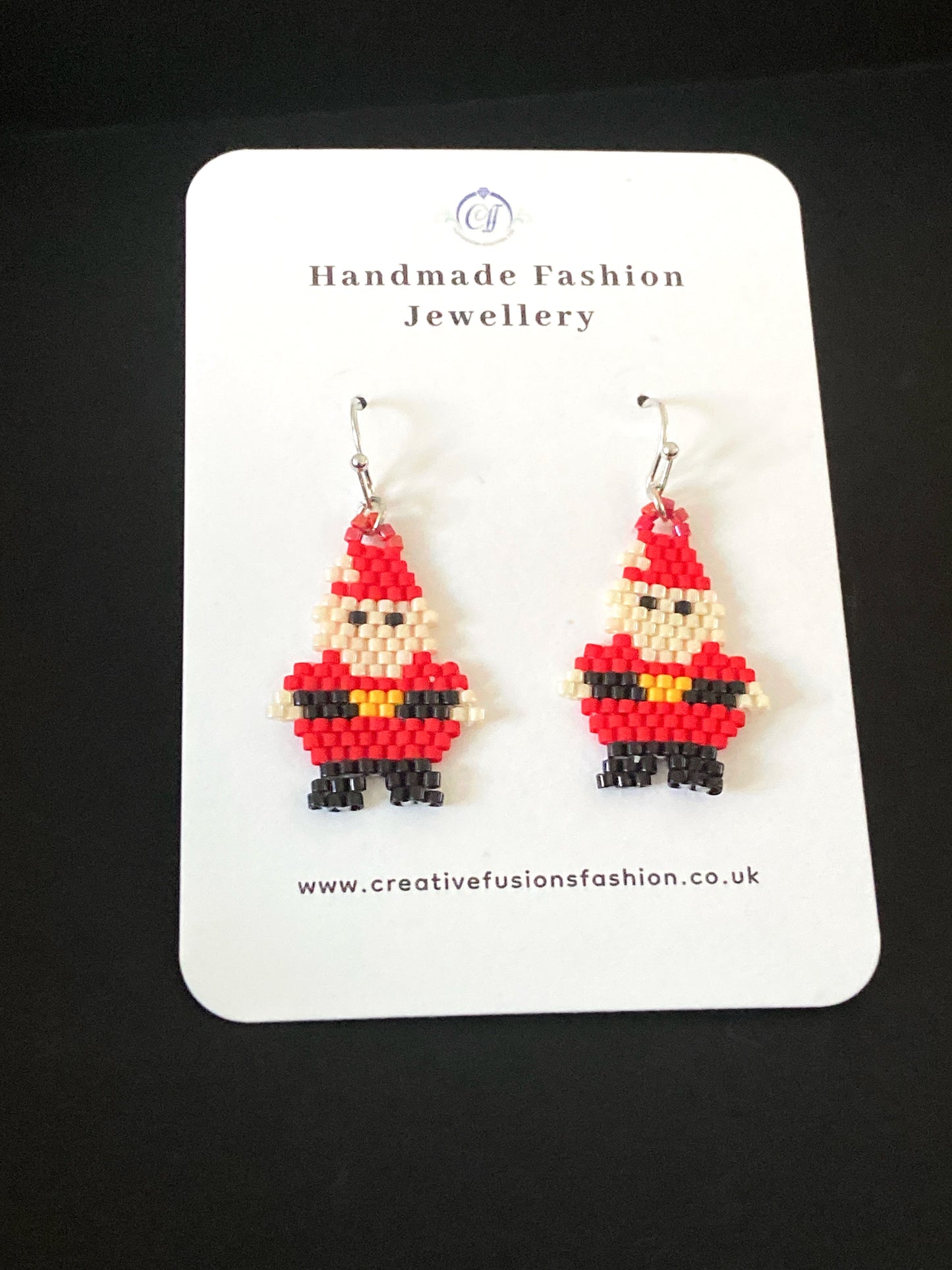 Beaded Santa Earrings