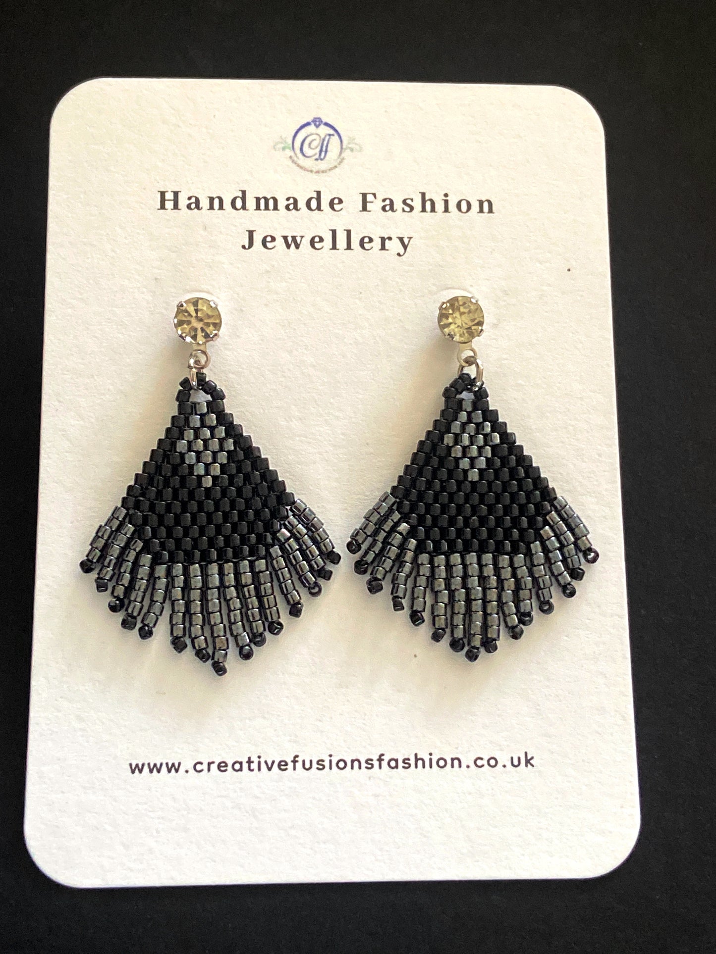 Beaded fringe earring: