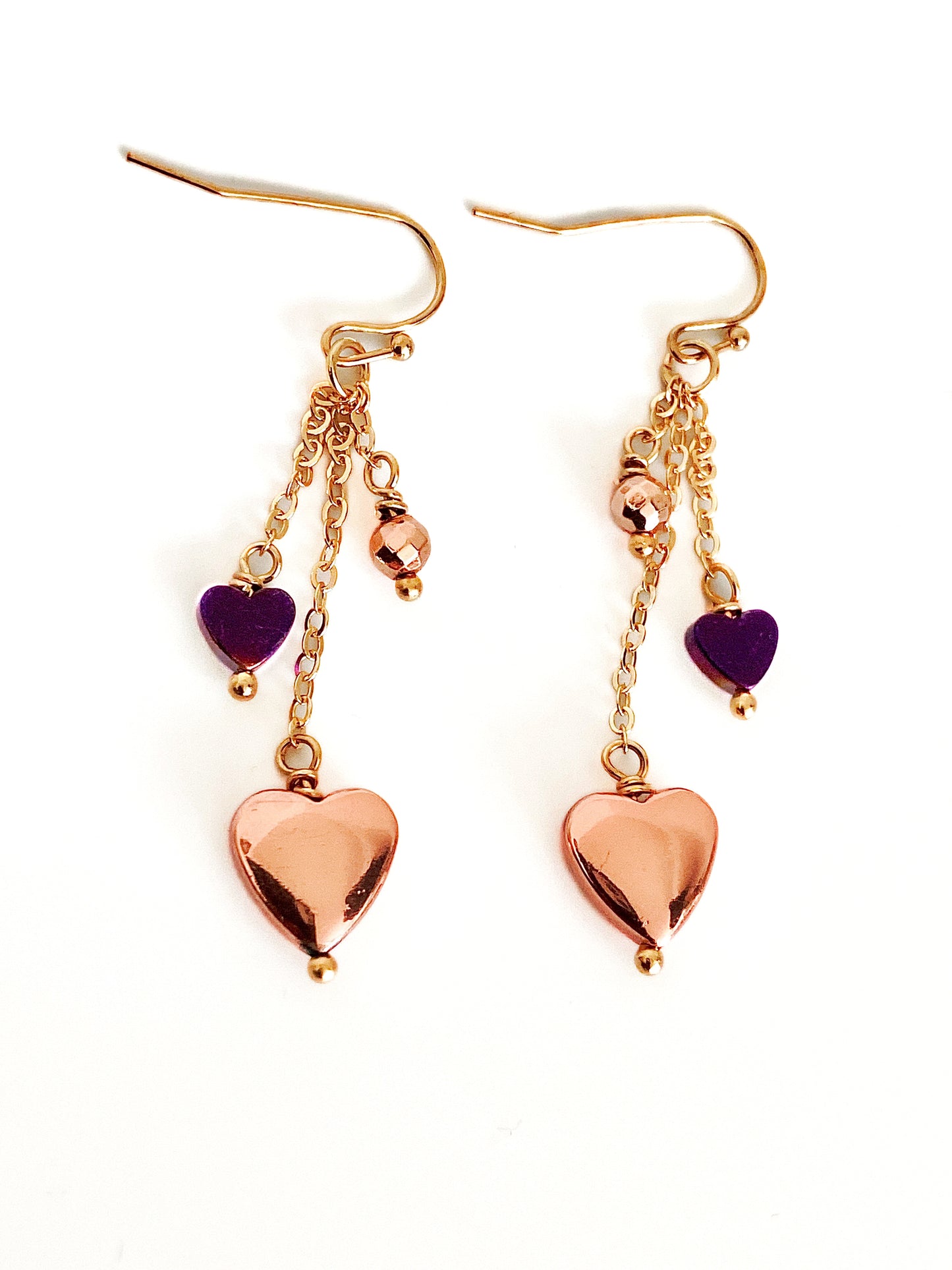 Cascading heart earring