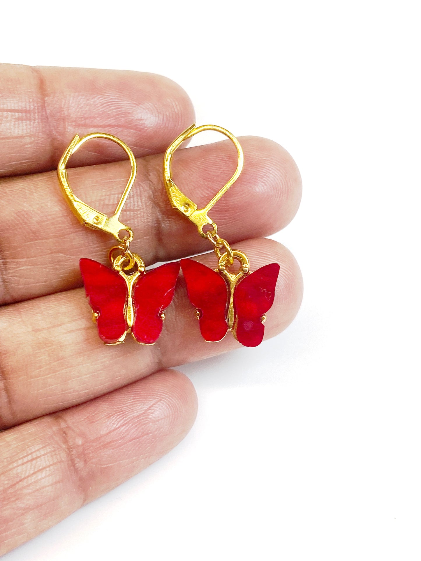 Mini Butterfly Charm Earring-Gold plated