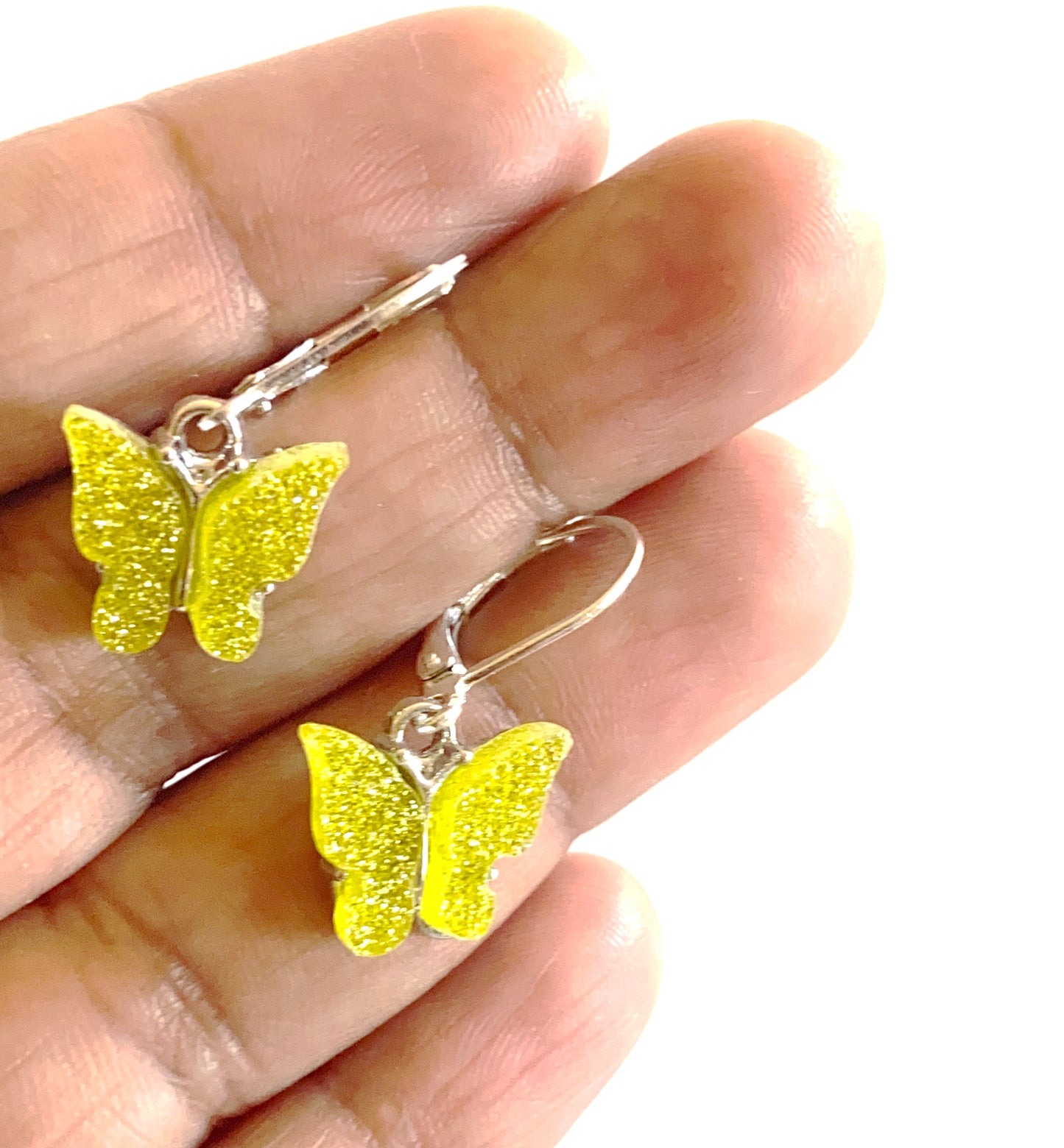 Sparkly Butterfly charm earring