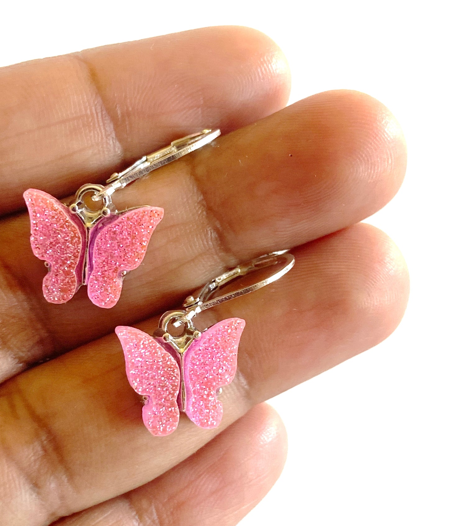 Sparkly Butterfly charm earring