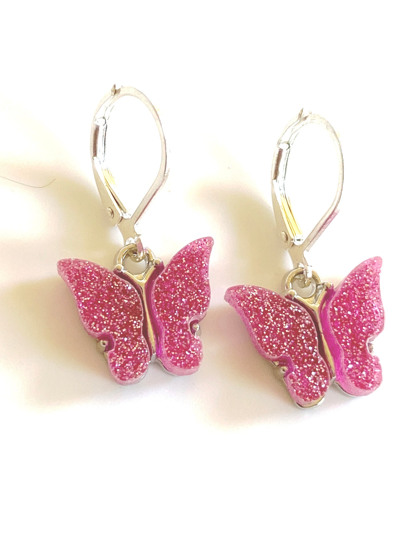 Sparkly Butterfly charm earring