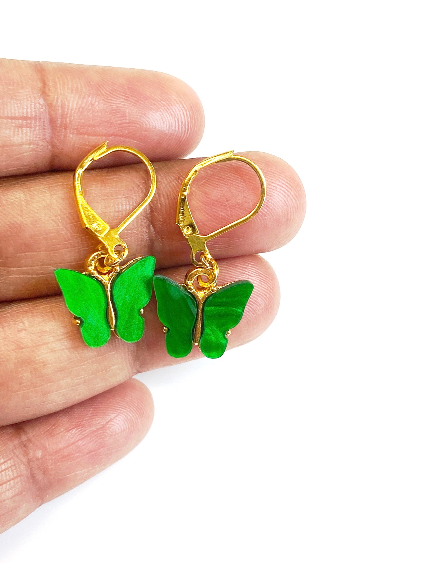 Mini Butterfly Charm Earring-Gold plated
