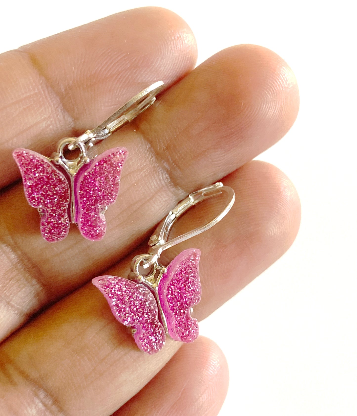 Sparkly Butterfly charm earring