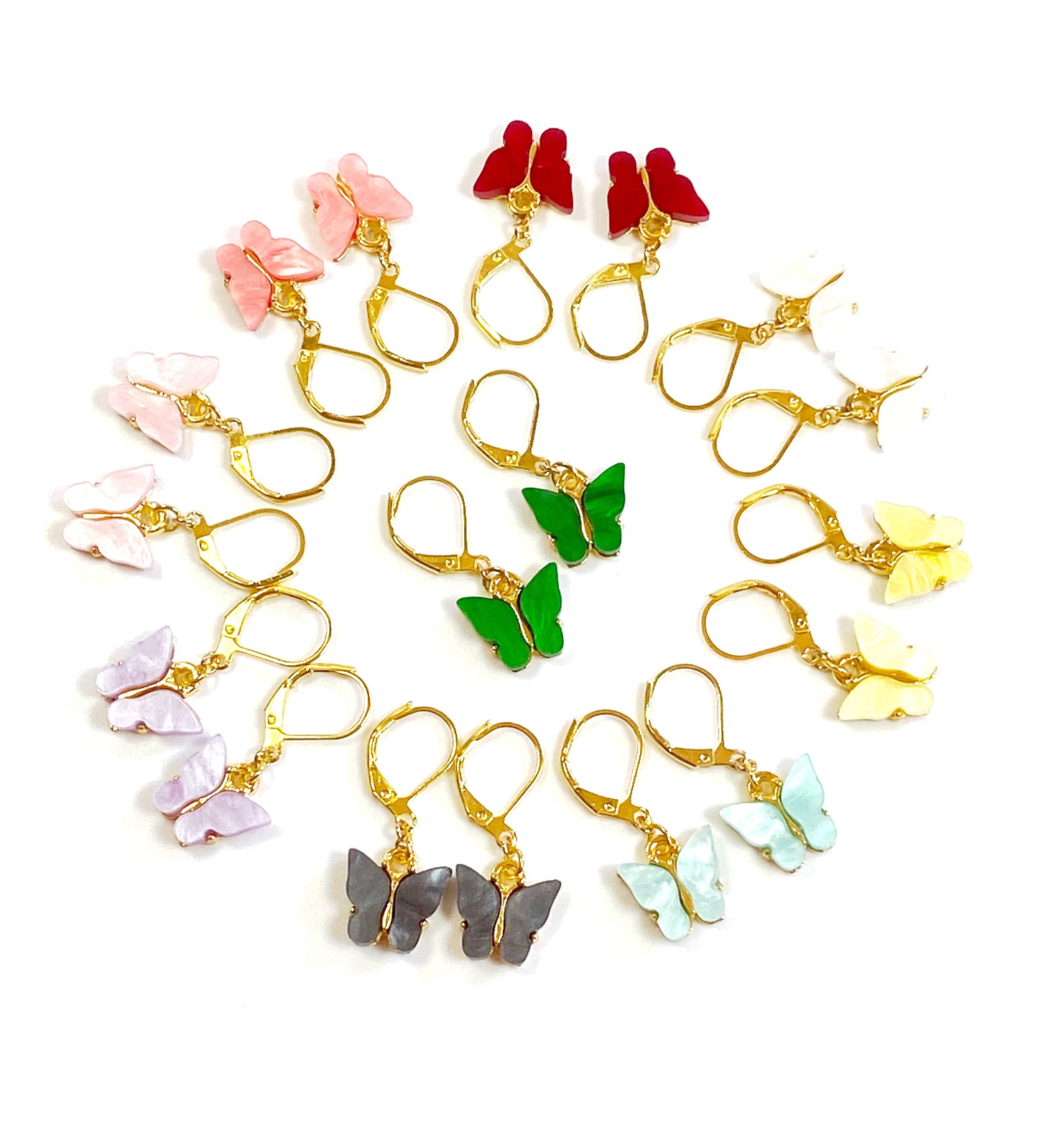Mini Butterfly Charm Earring-Gold plated