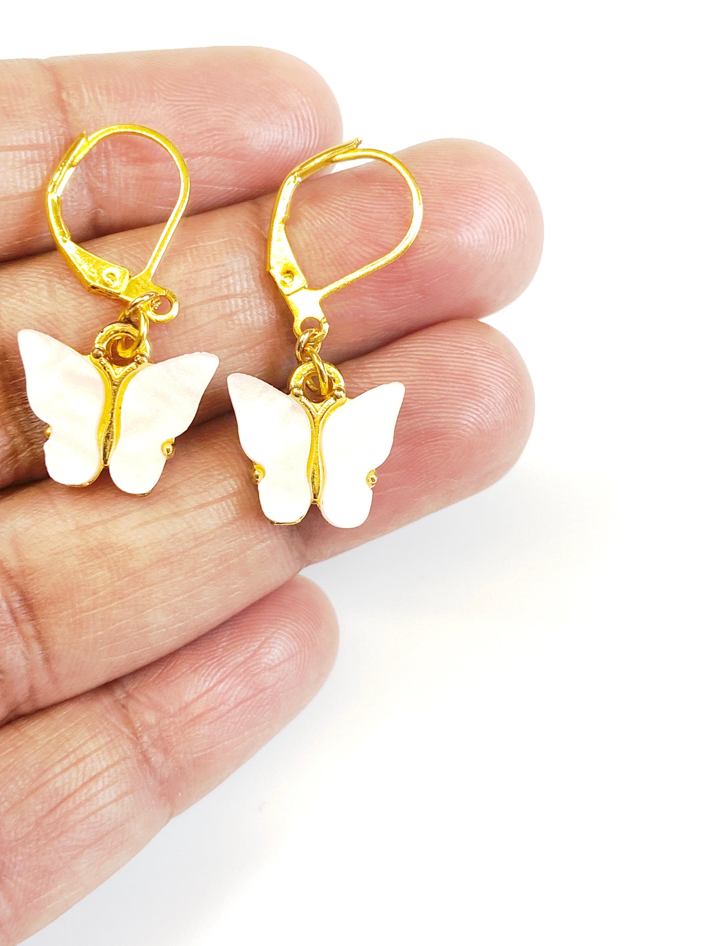Mini Butterfly Charm Earring-Gold plated