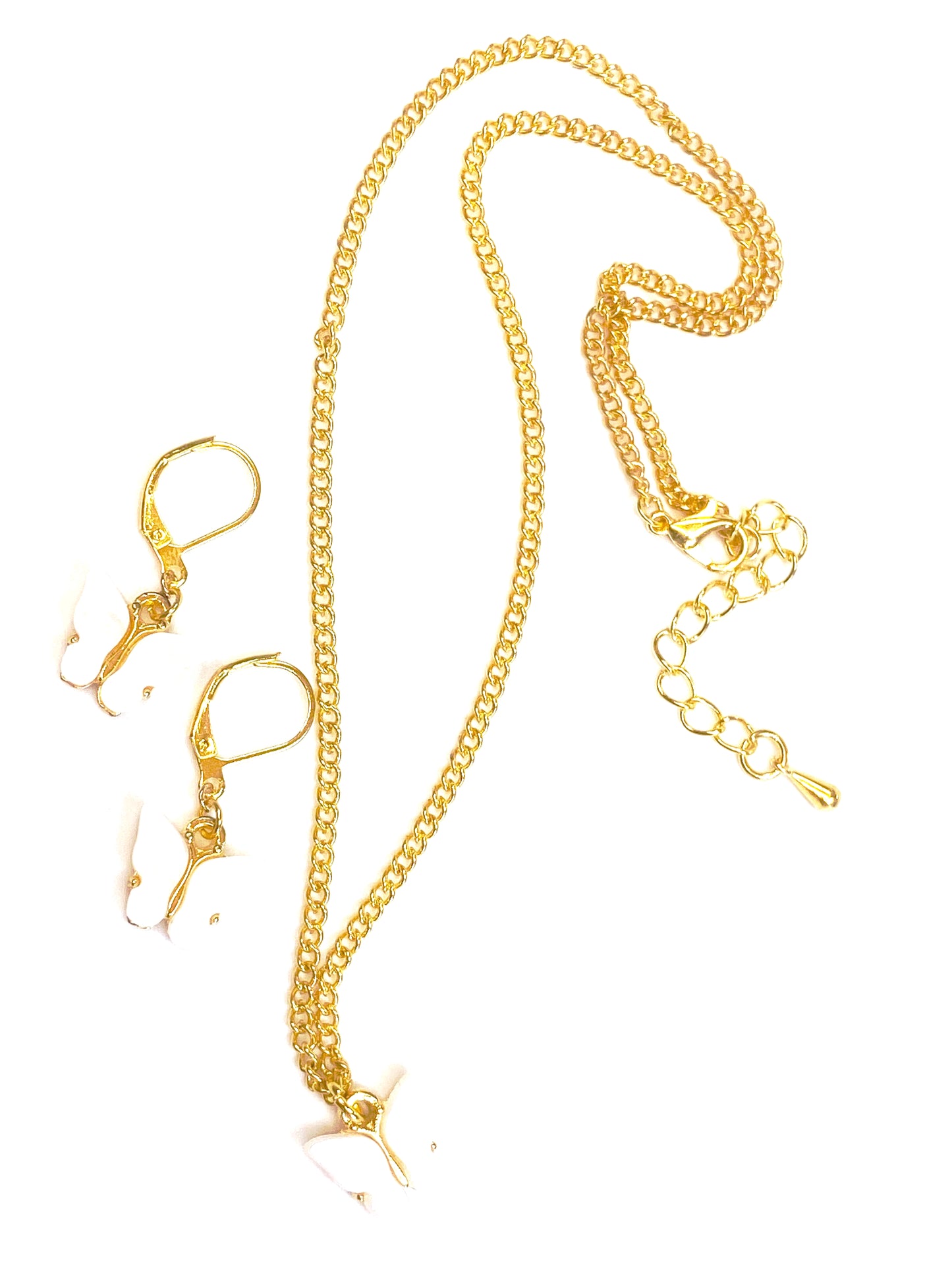 Mini butterfly charm earring and necklace set