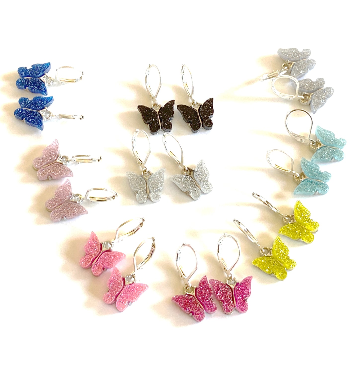 Sparkly Butterfly charm earring