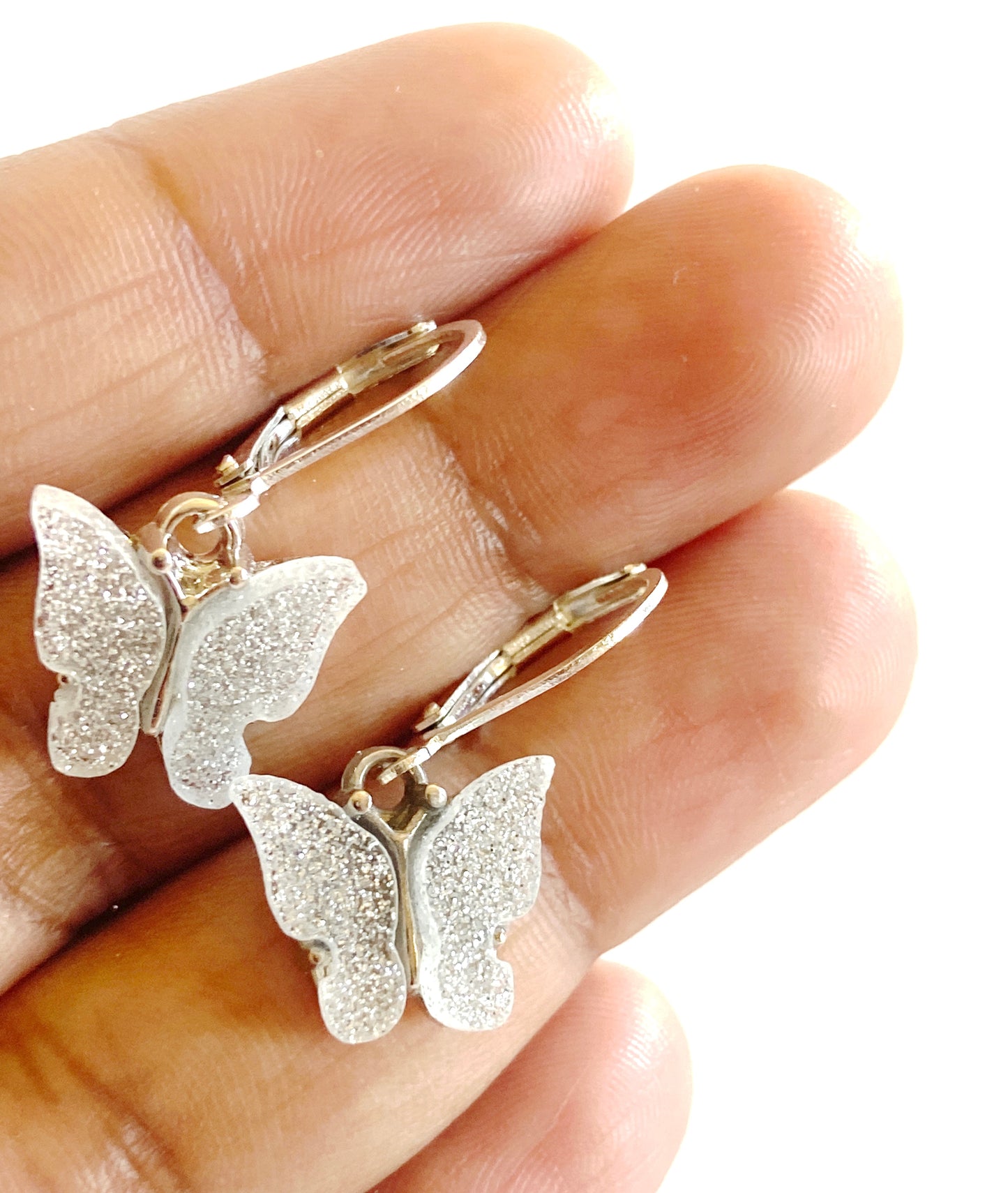 Sparkly Butterfly charm earring
