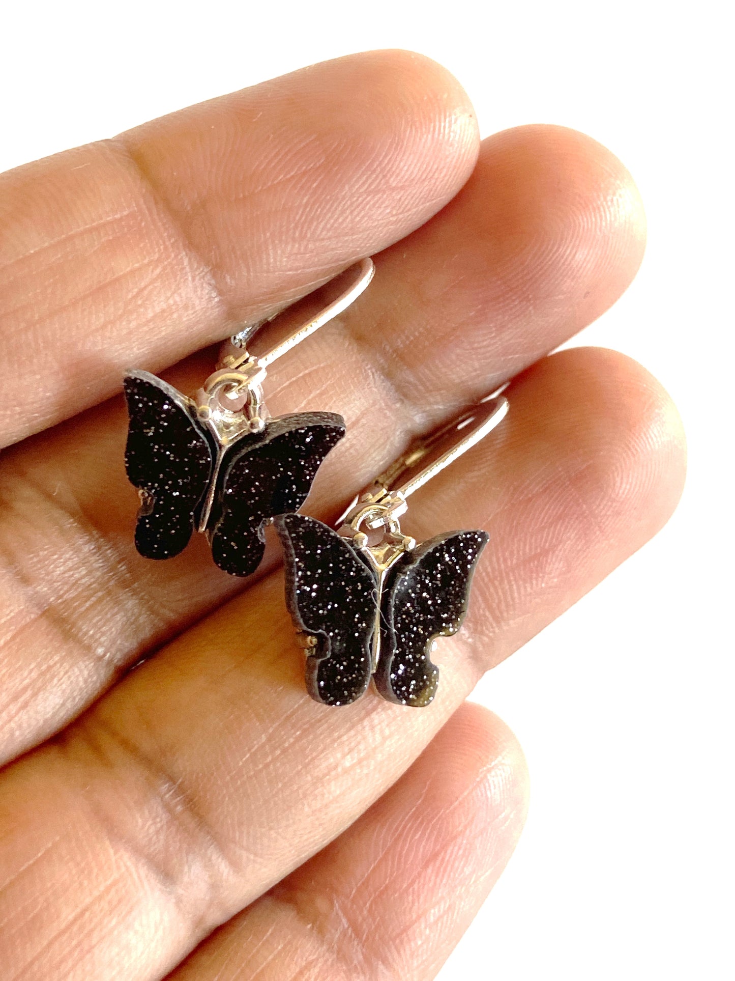 Sparkly Butterfly charm earring