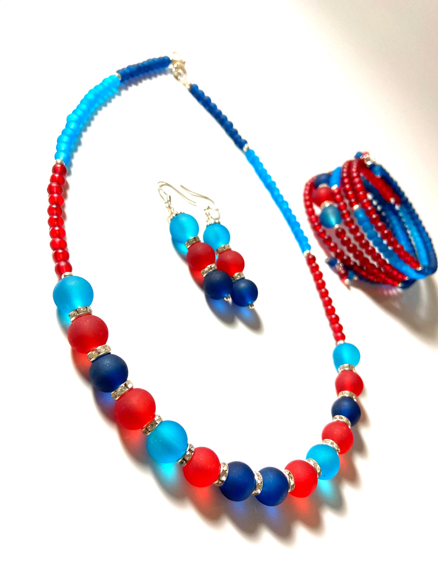 Frosted glass jewel set