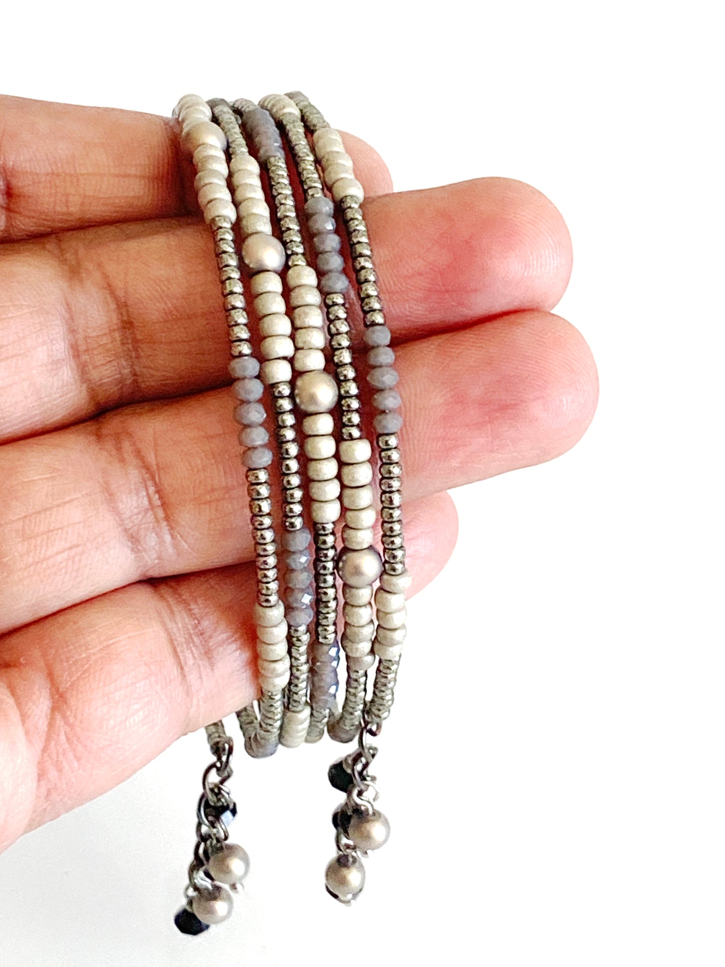 Matte finish grey wrap bangle
