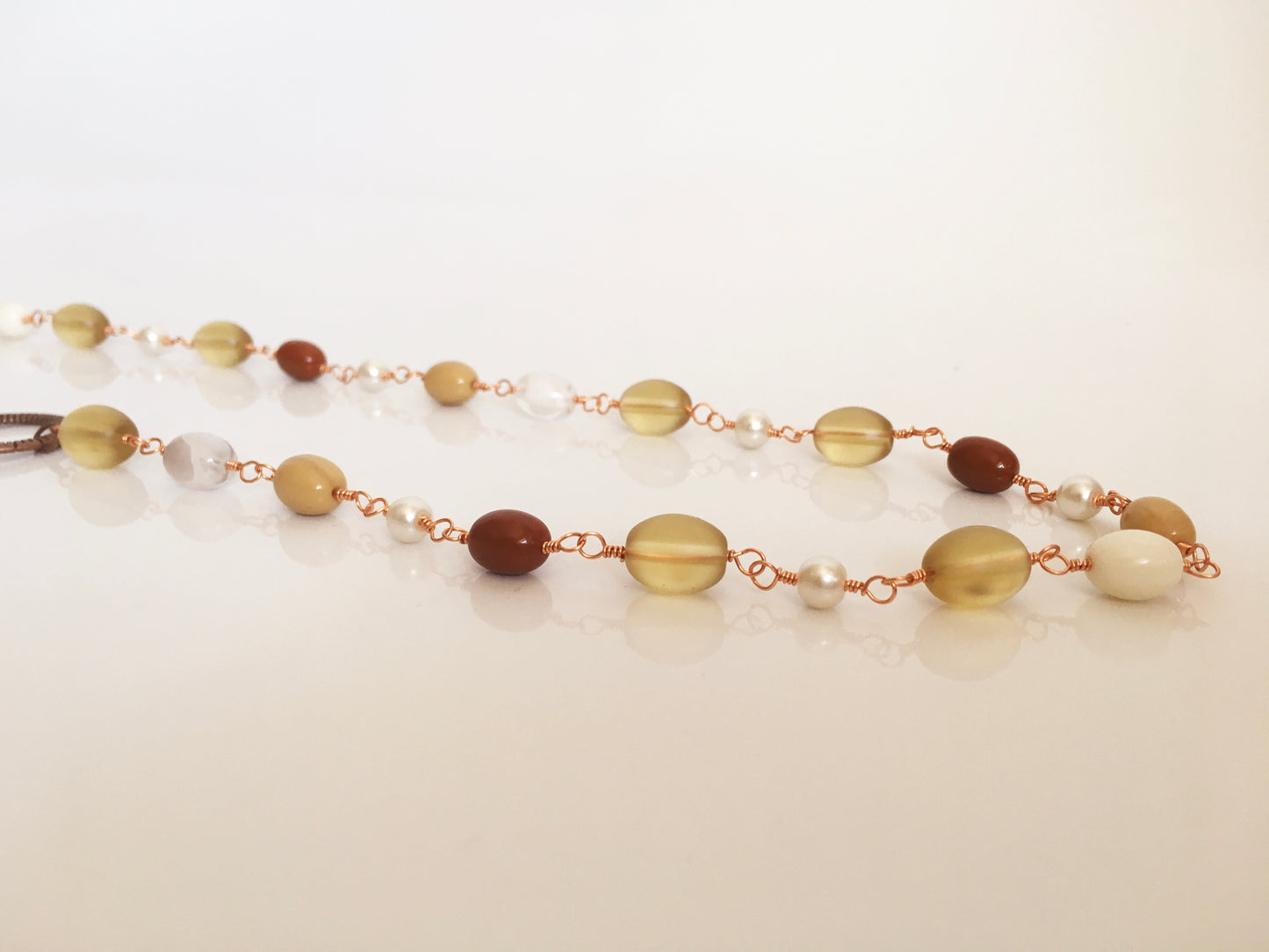 Orange forest beaded chain necklace-creativefusionsfashion