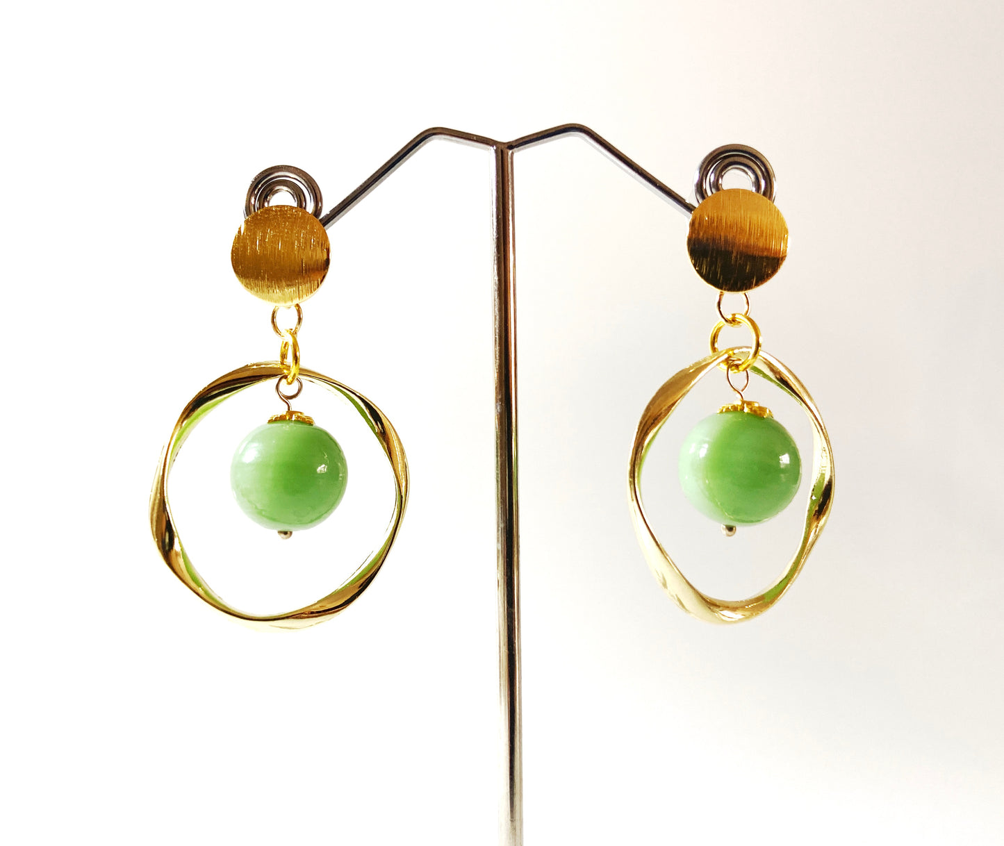 Pastel green earring