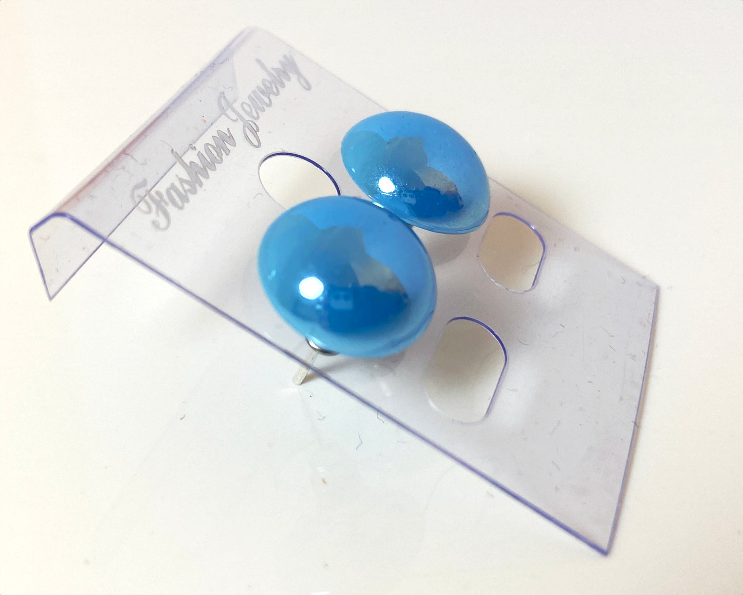 Pearl glass ear stud big size