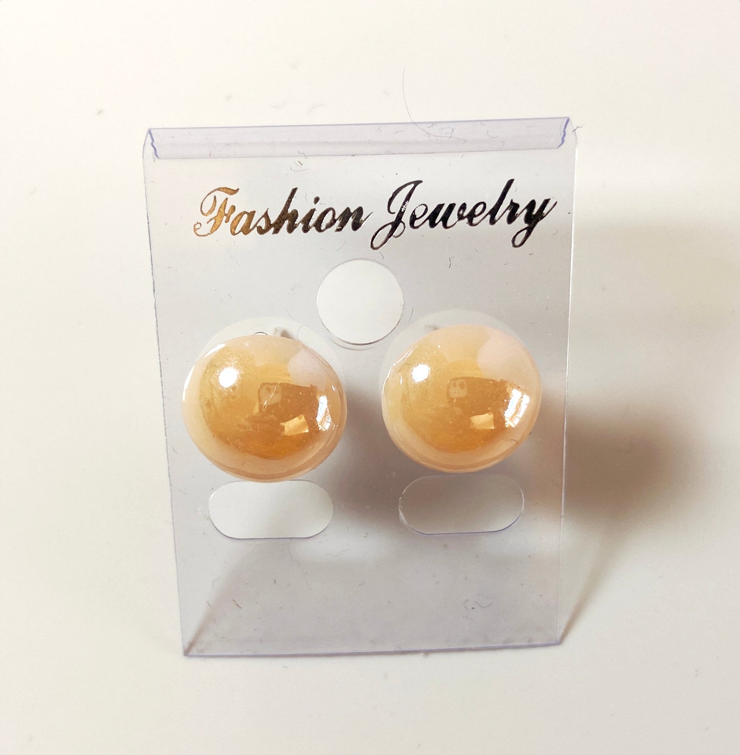 Pearl glass ear stud big size