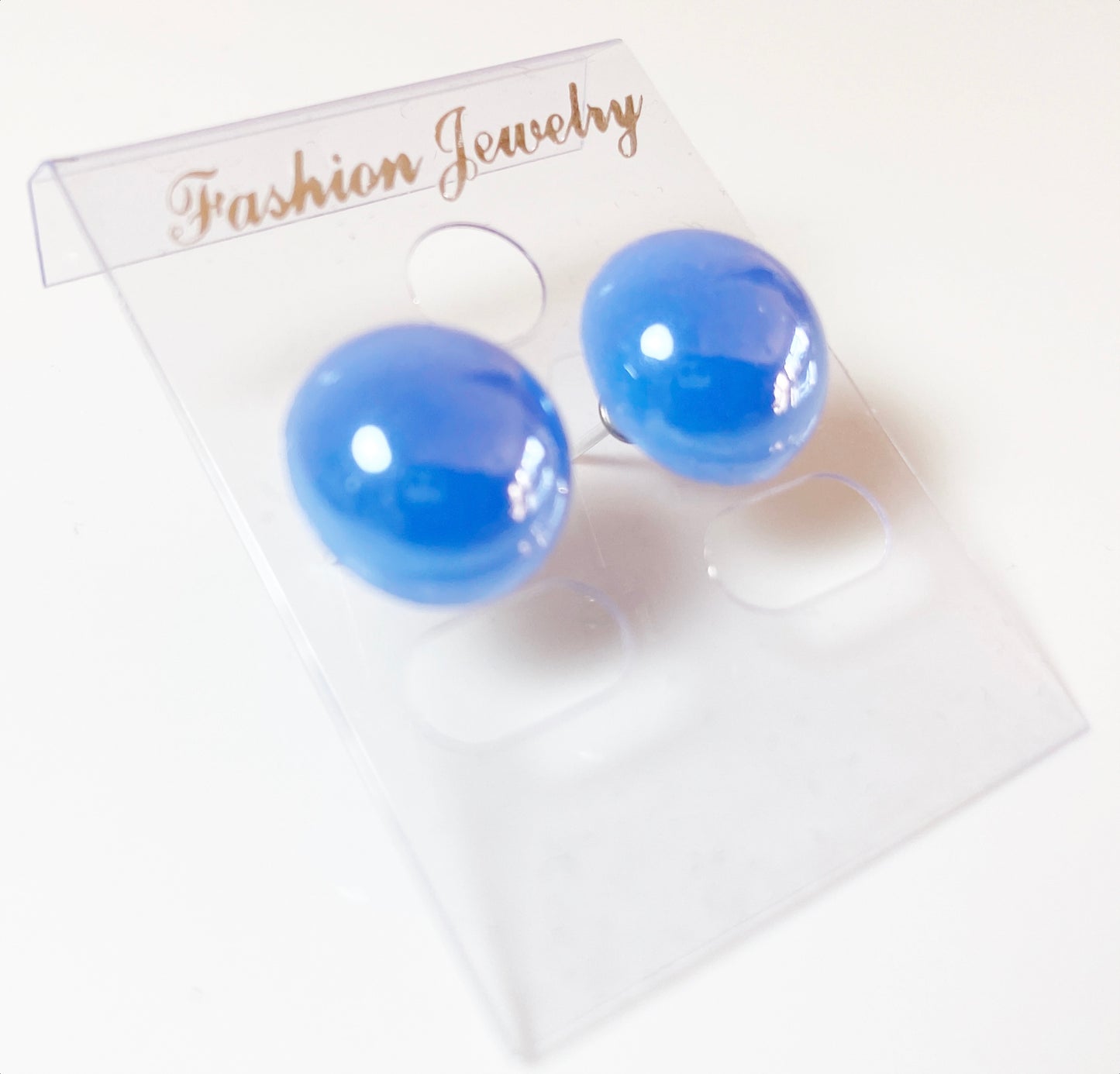 Pearl glass ear stud big size