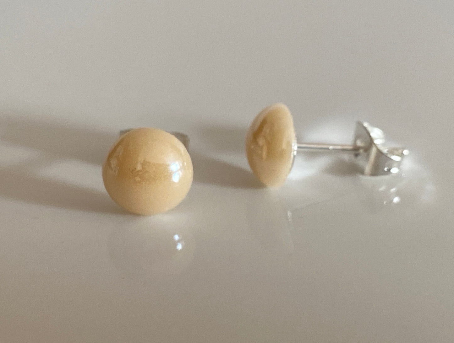 Glass Pearl Stud Earrings