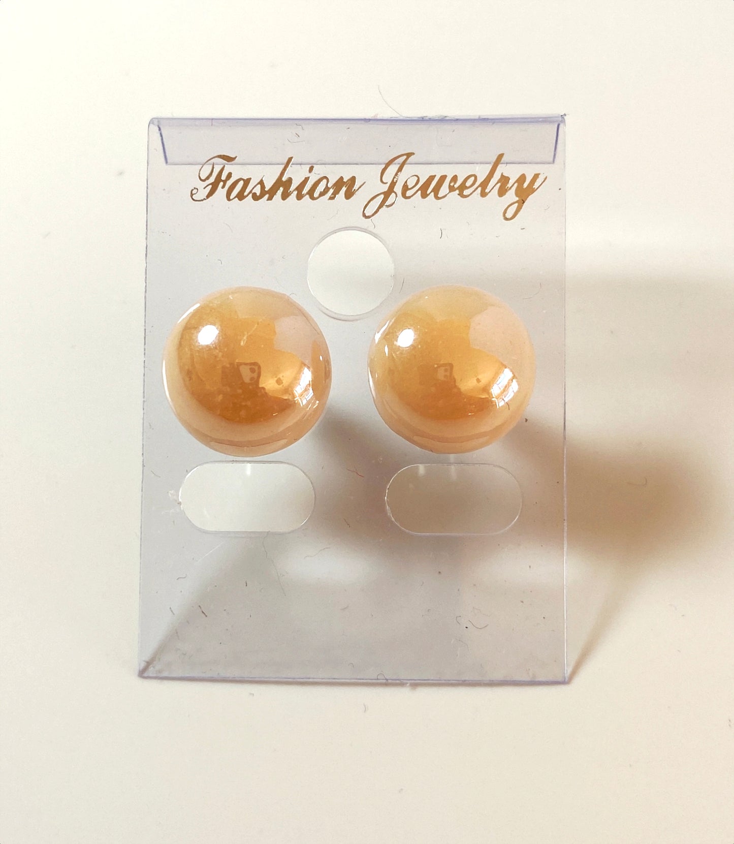 Pearl glass ear stud big size
