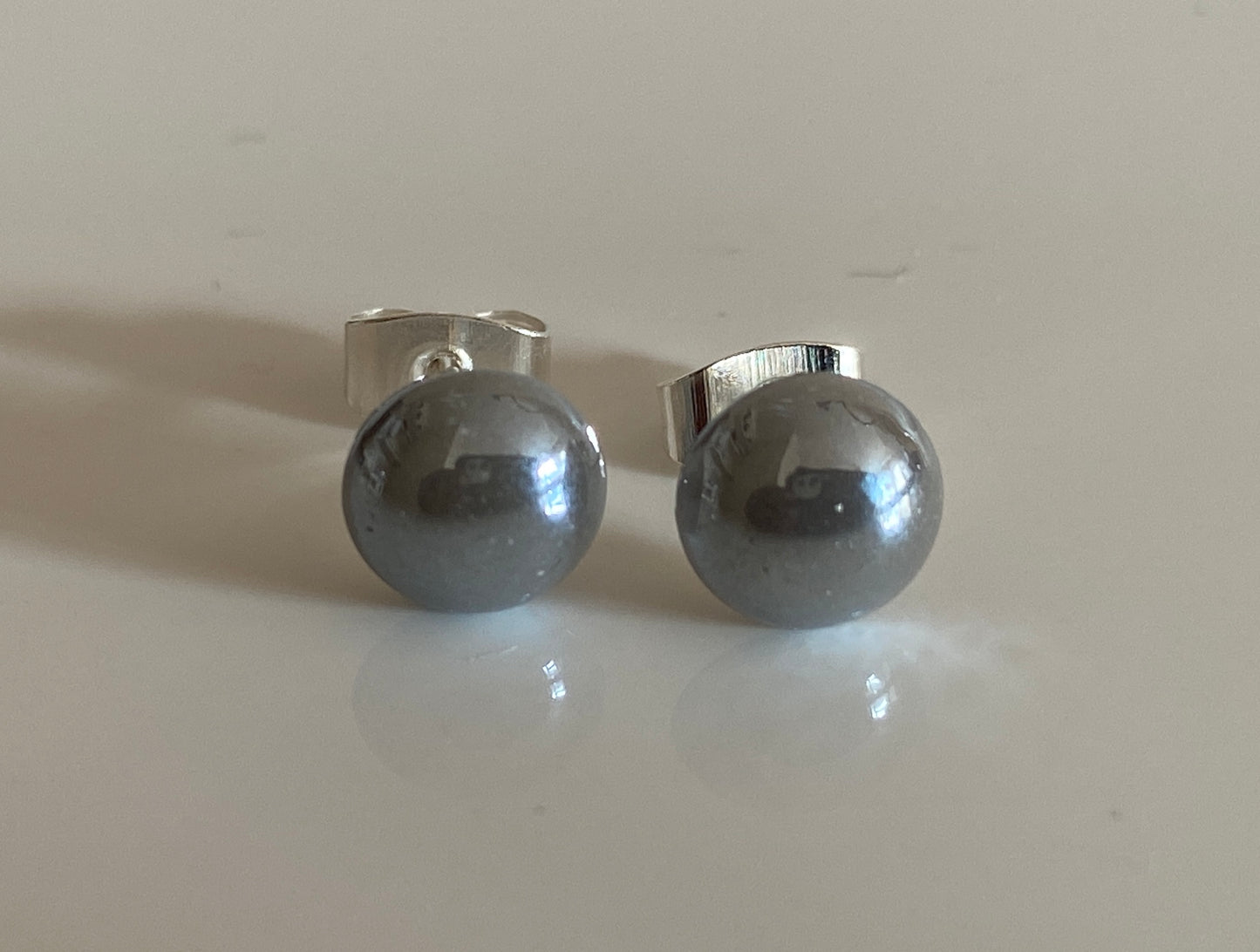 Glass Pearl Stud Earrings