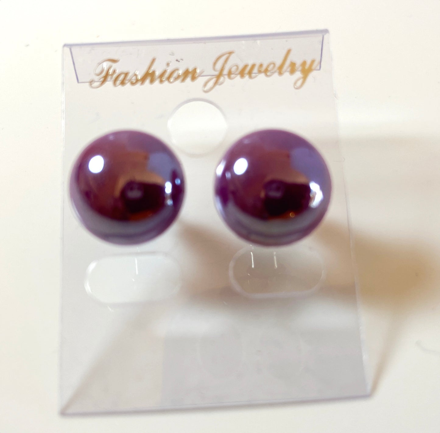 Pearl glass ear stud big size