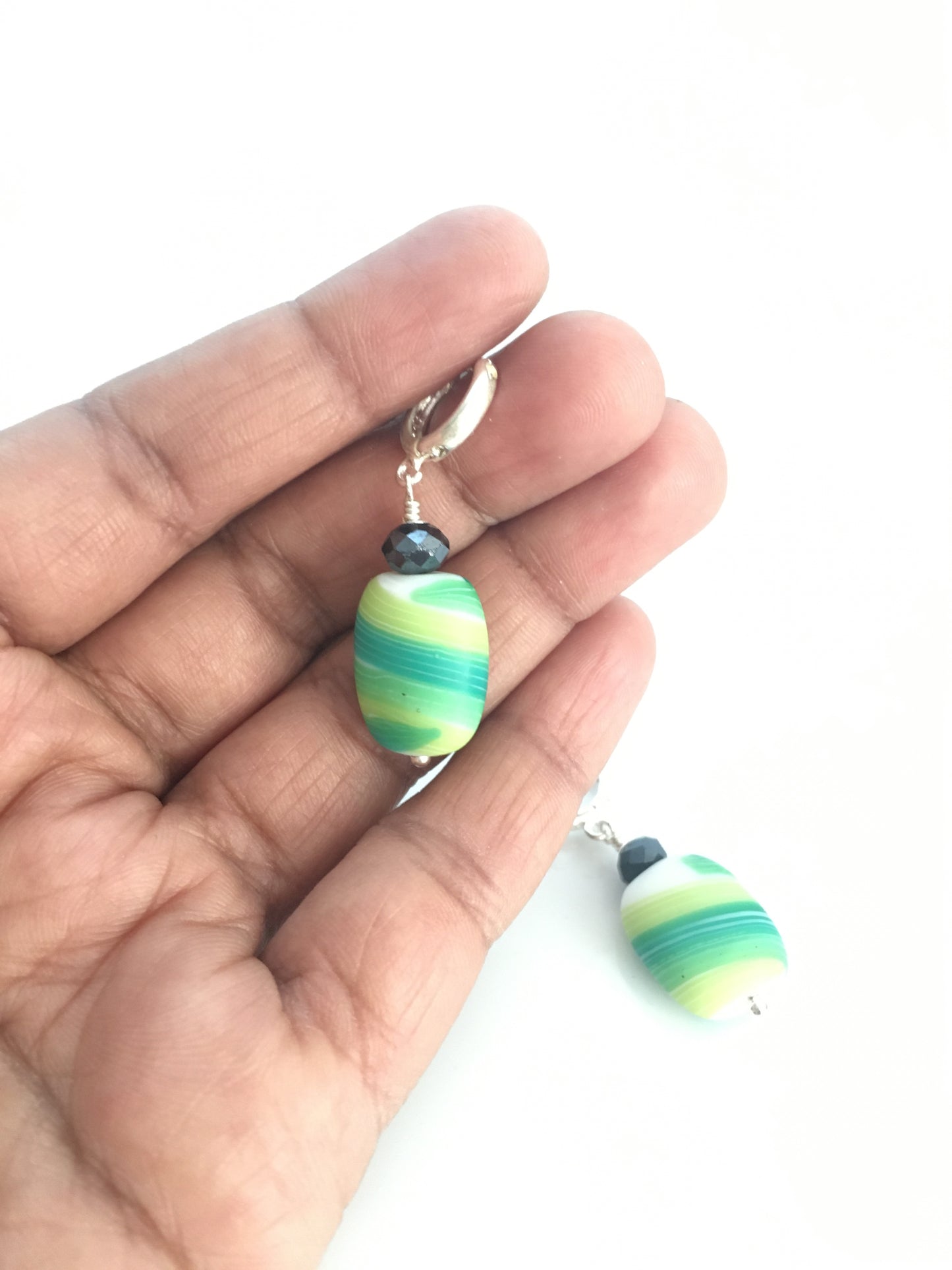 Miss green beetle earring