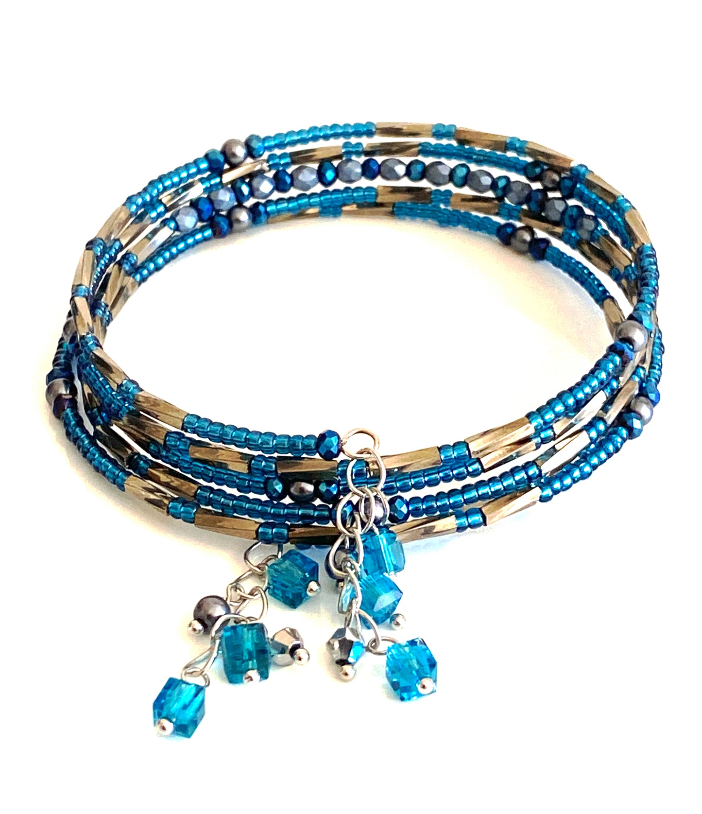 Blue Zircon wrap bangle