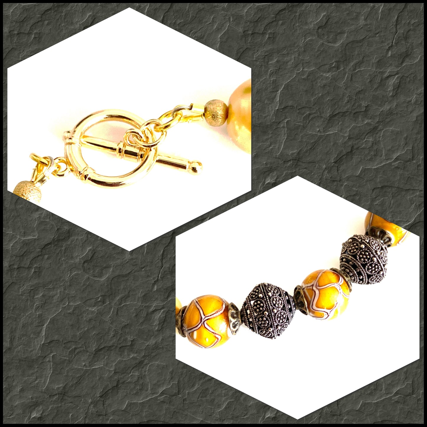 Golden vibes pearl necklace