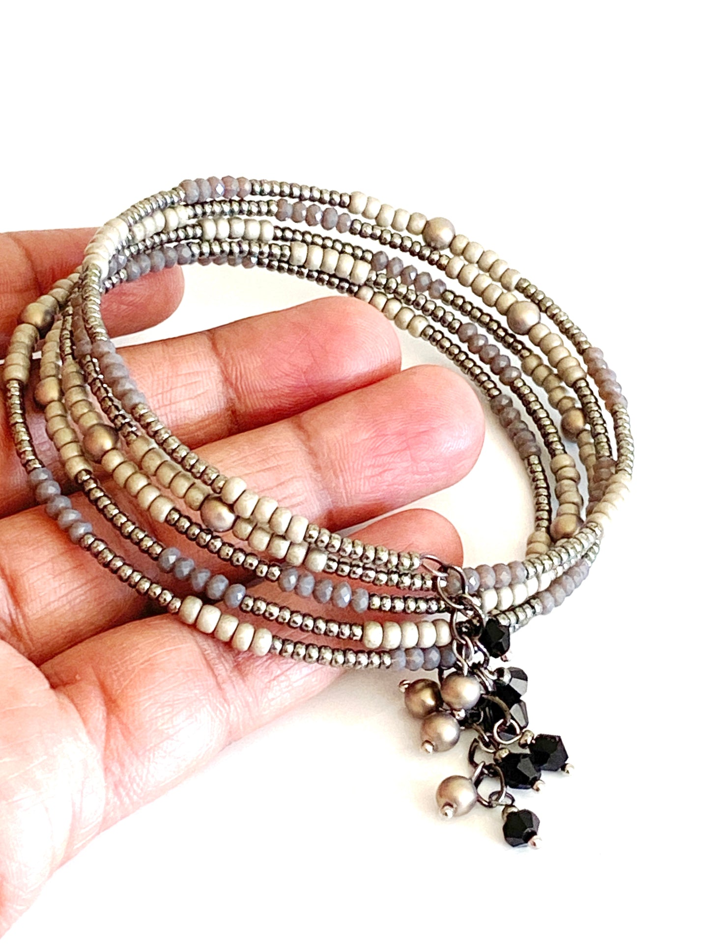 Matte finish grey wrap bangle