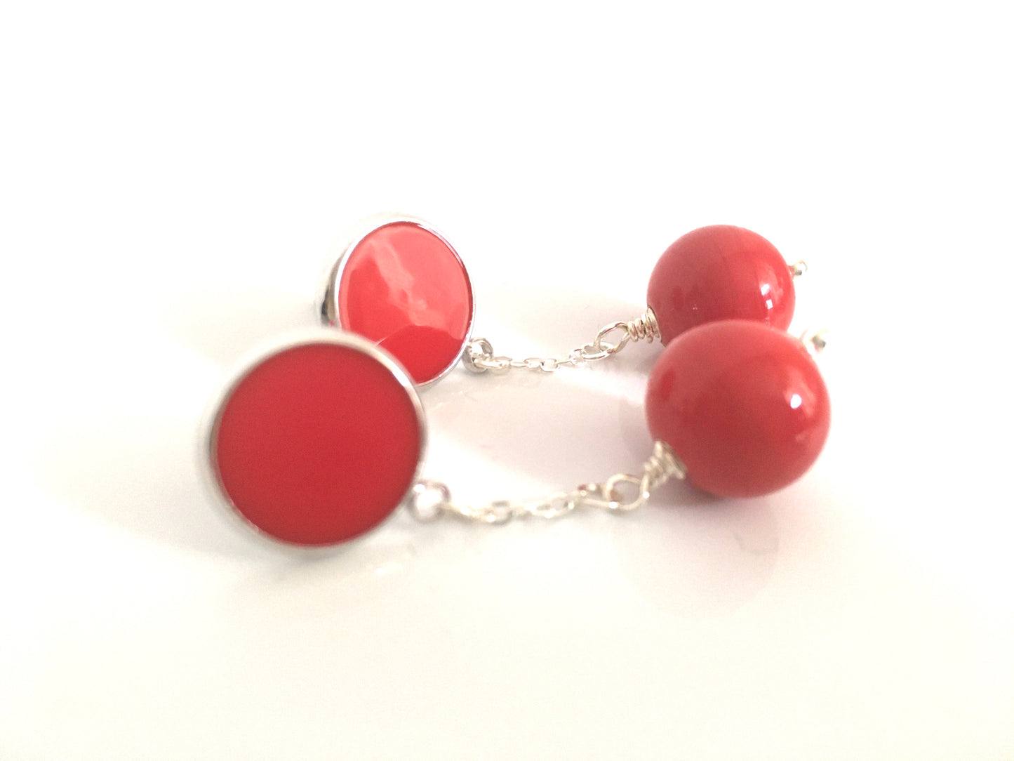 Long red earring