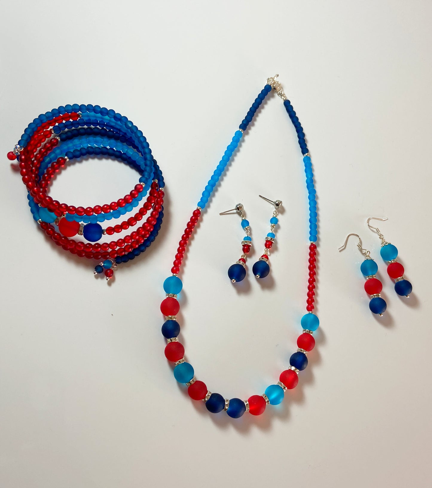 Frosted glass jewel set