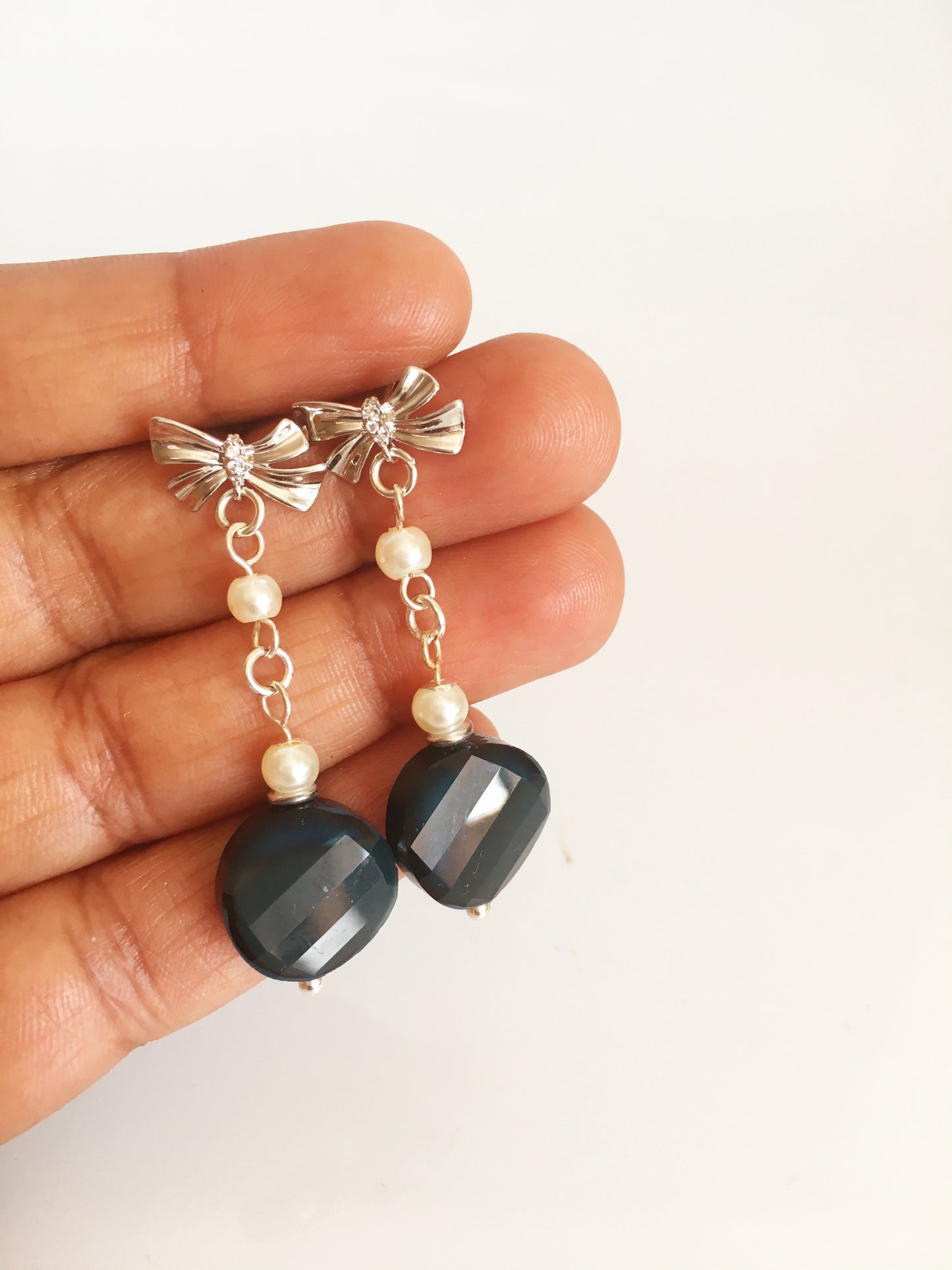 Prussian blue earrings