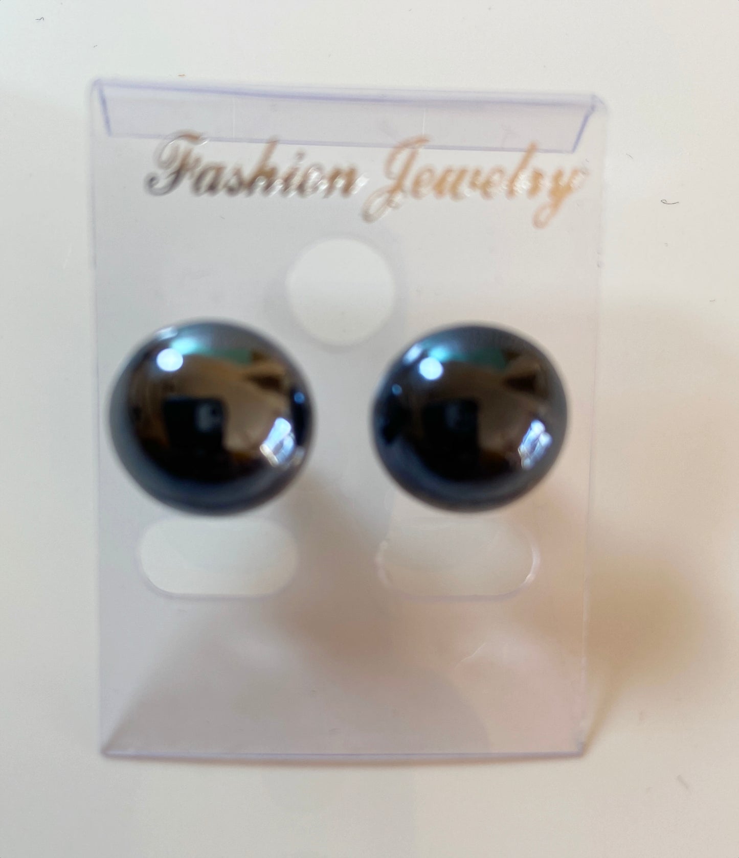 Pearl glass ear stud big size