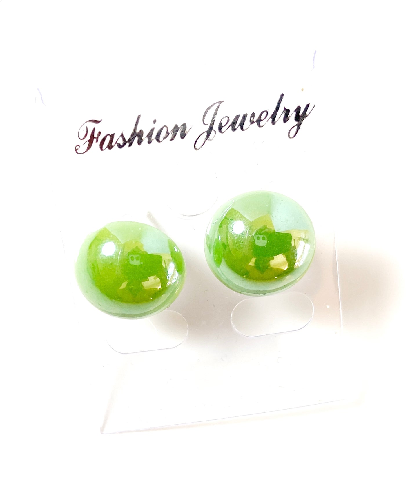 Pearl glass ear stud big size