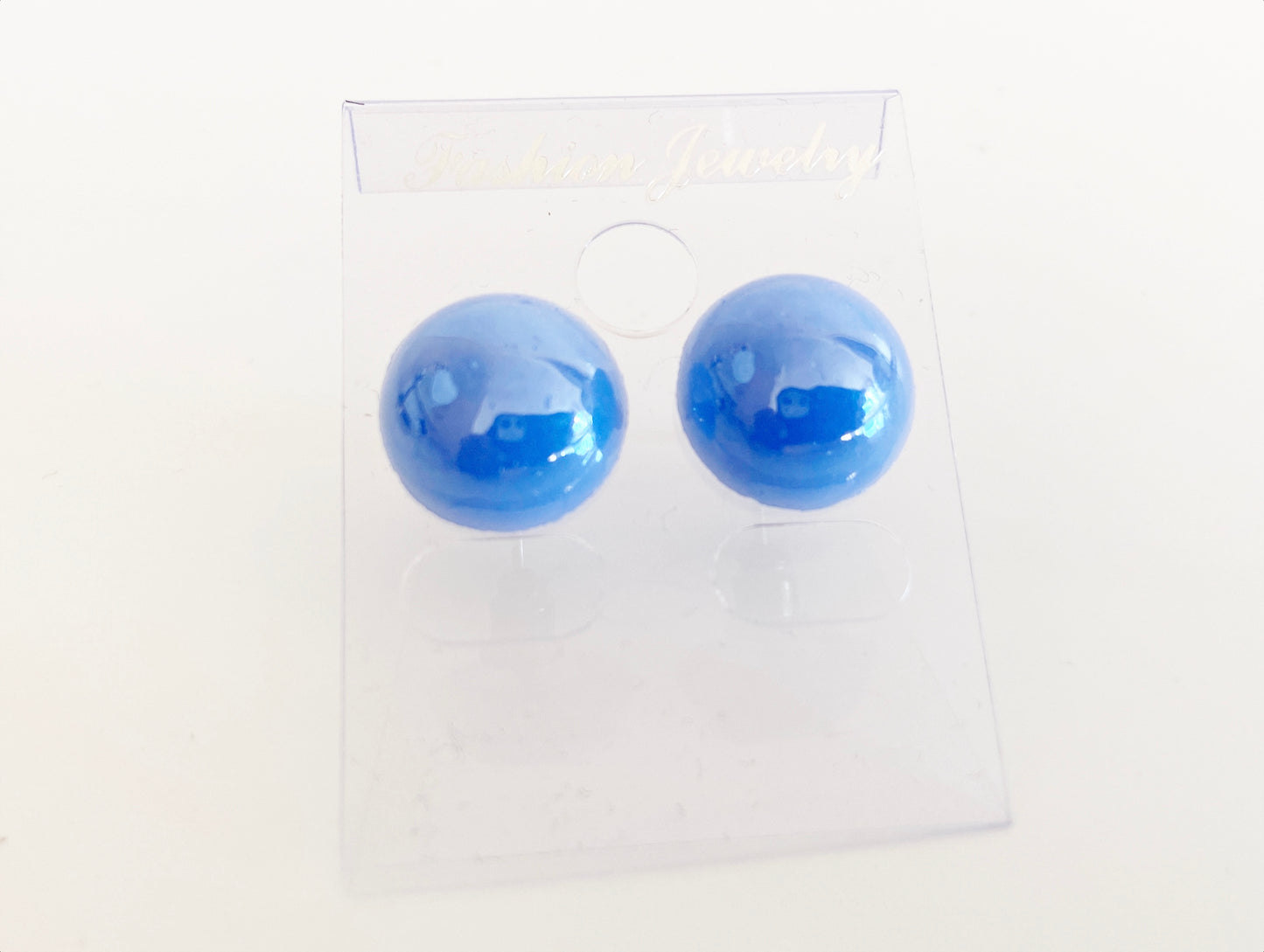 Pearl glass ear stud big size