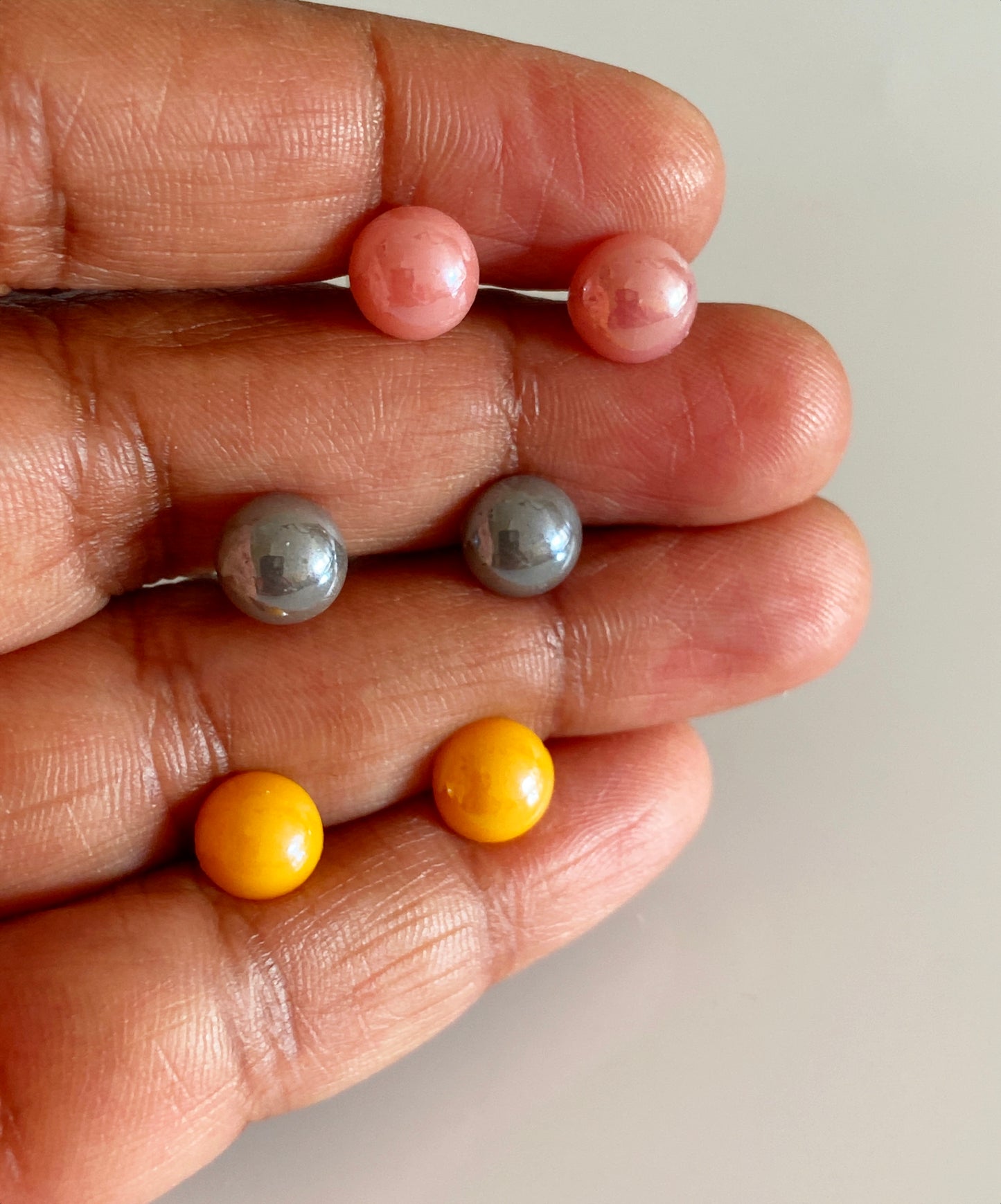 Glass Pearl Stud Earrings