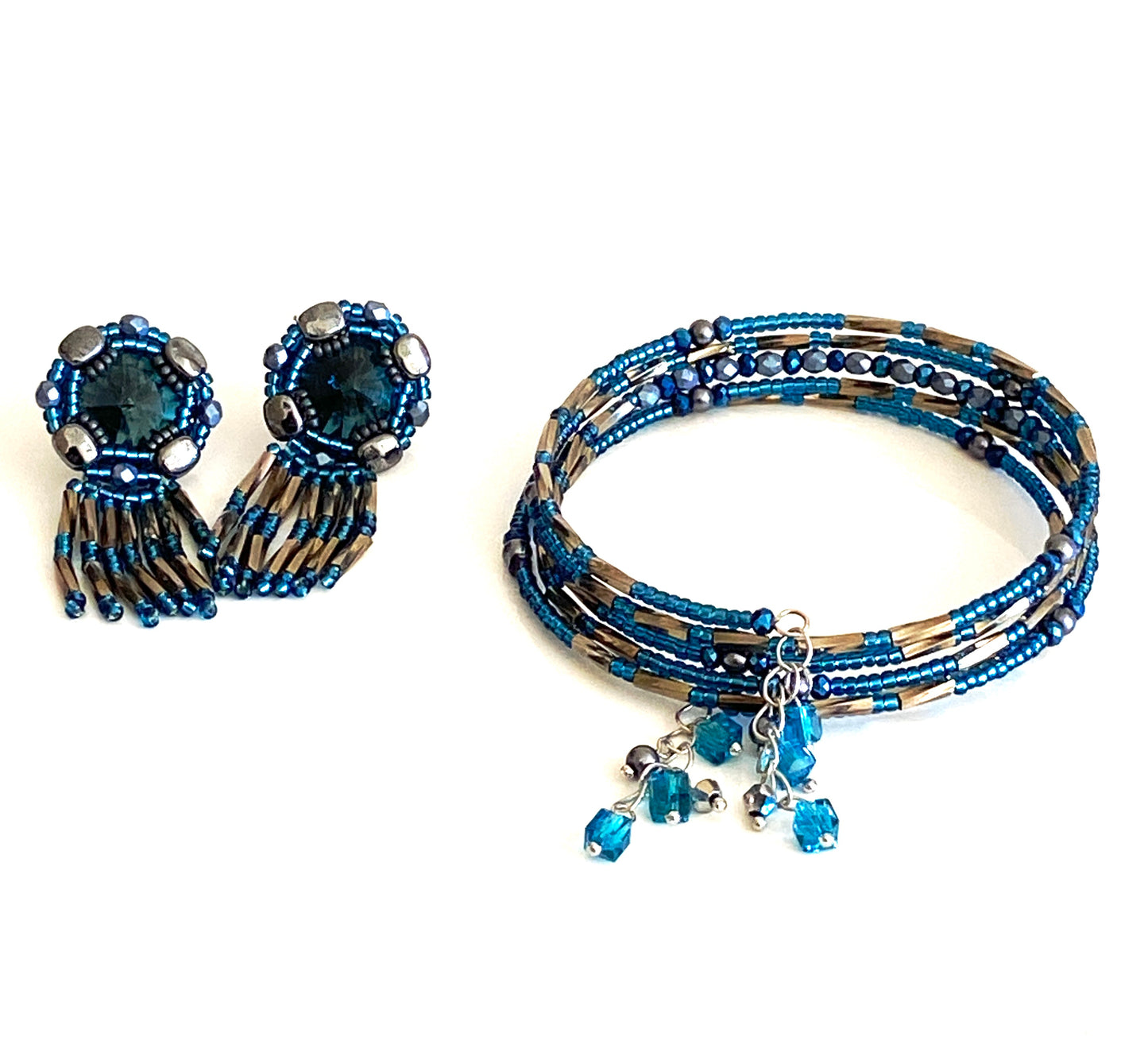 Blue Zircon wrap bangle