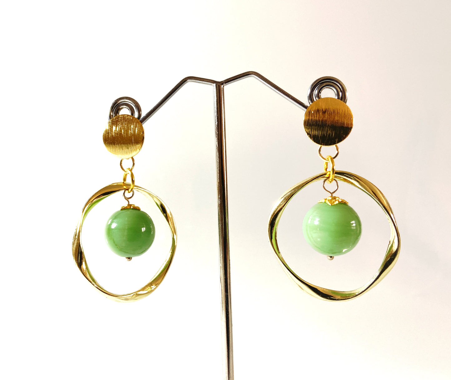 Pastel green earring